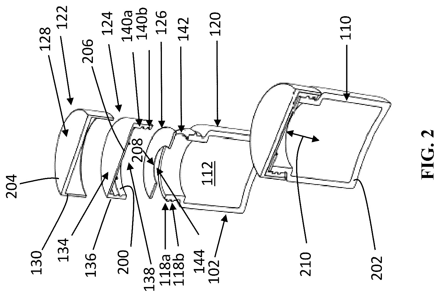 Patent US12129079 Figure 2 – Resealable airtight storage jar assembly