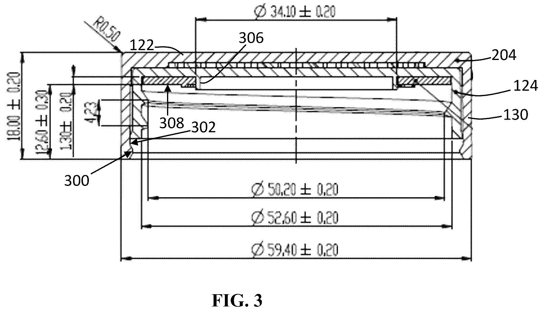 Patent US12129079 Figure 3 – Resealable airtight storage jar assembly