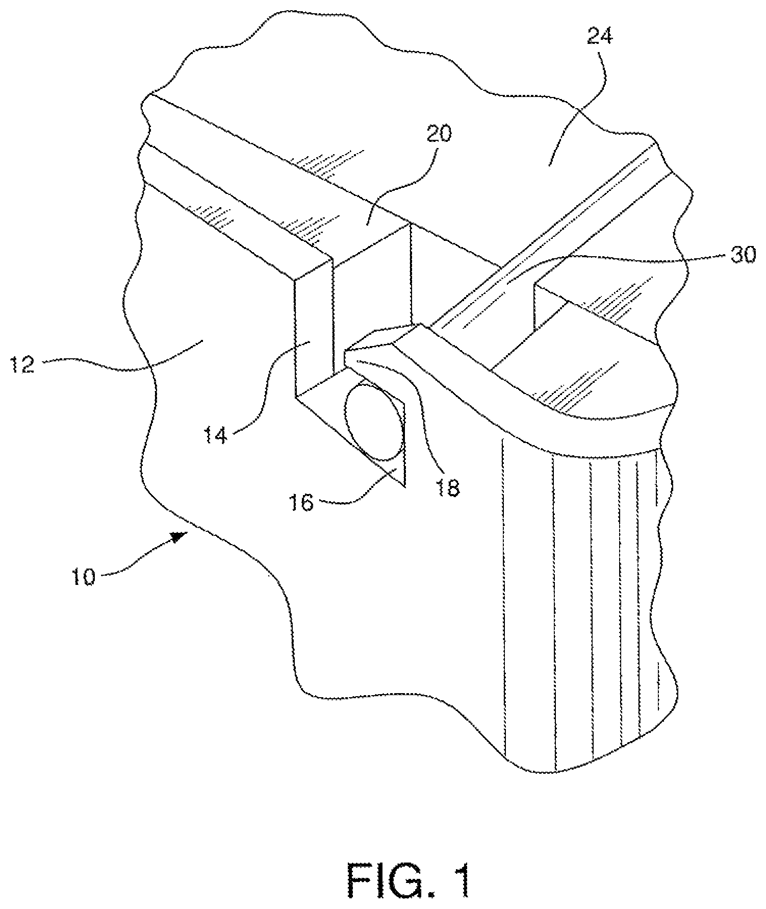 Patent US12129080 — Tab release child safety feature — Figure 1