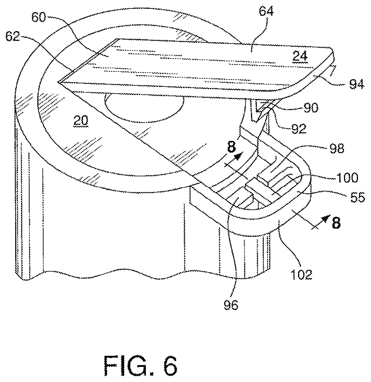 Patent US12129080 Figure 5 – Tab release child safety feature