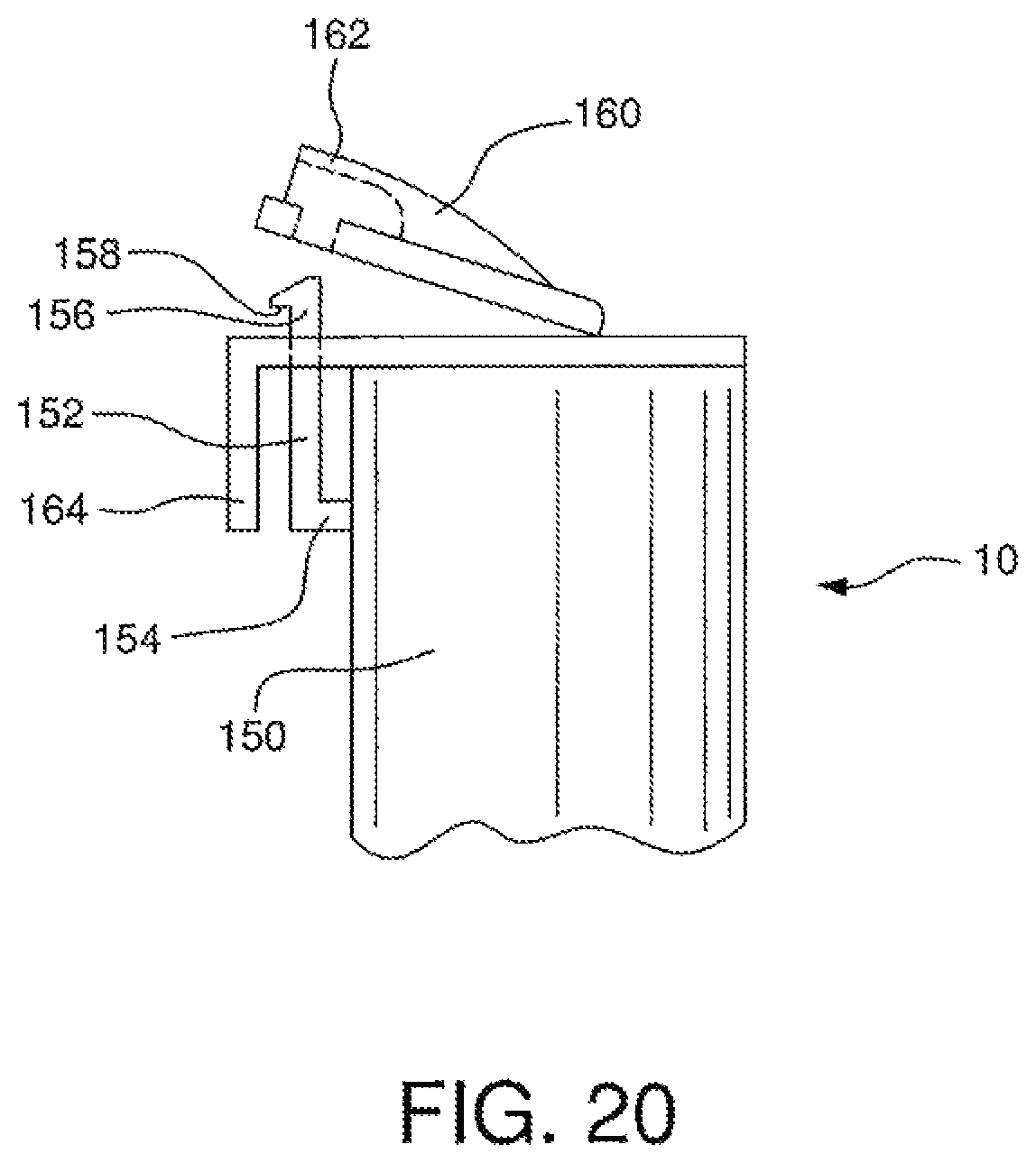 Patent US12129080 Figure 13 – Tab release child safety feature