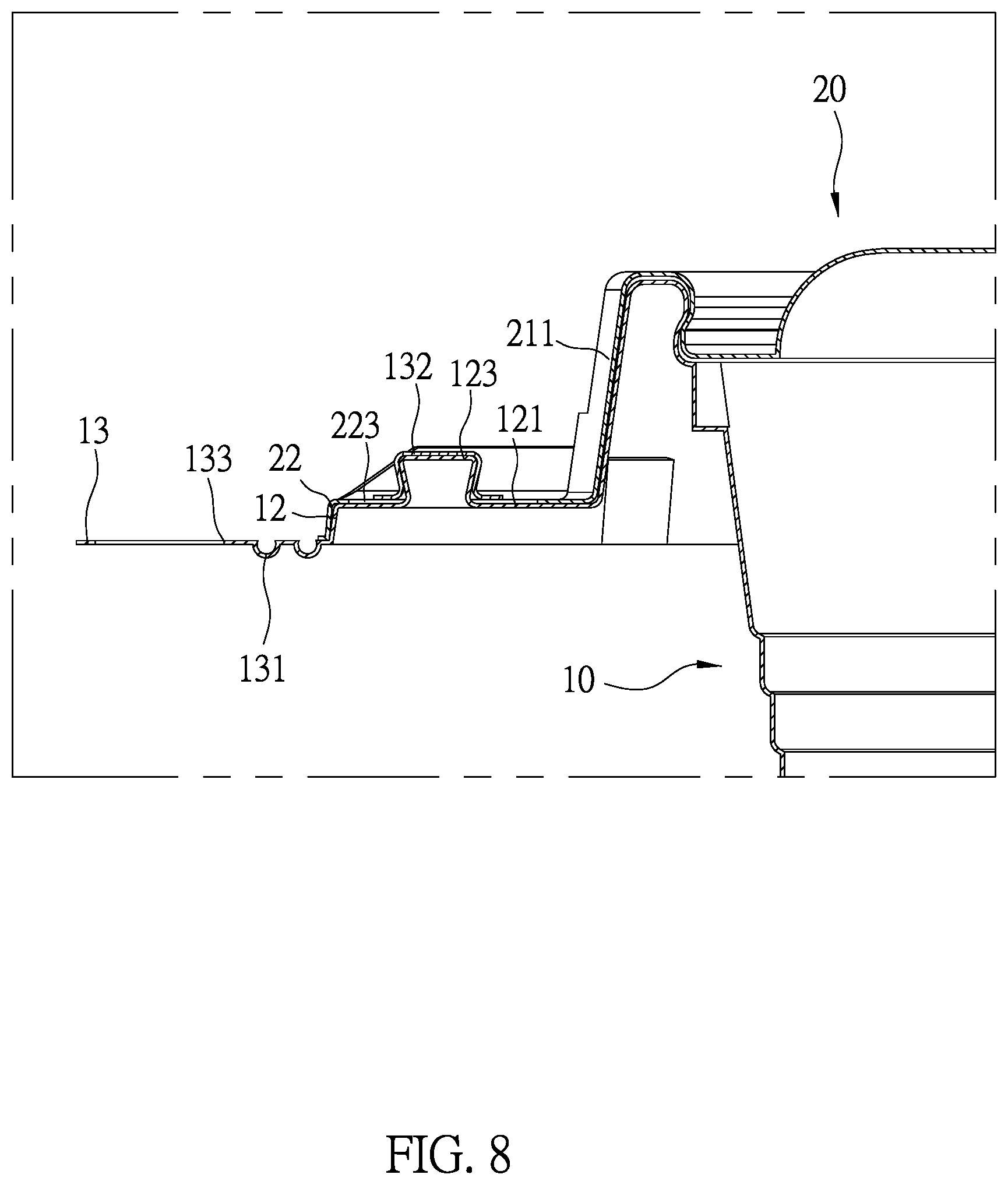 Patent US12129081 Figure 8 – Container