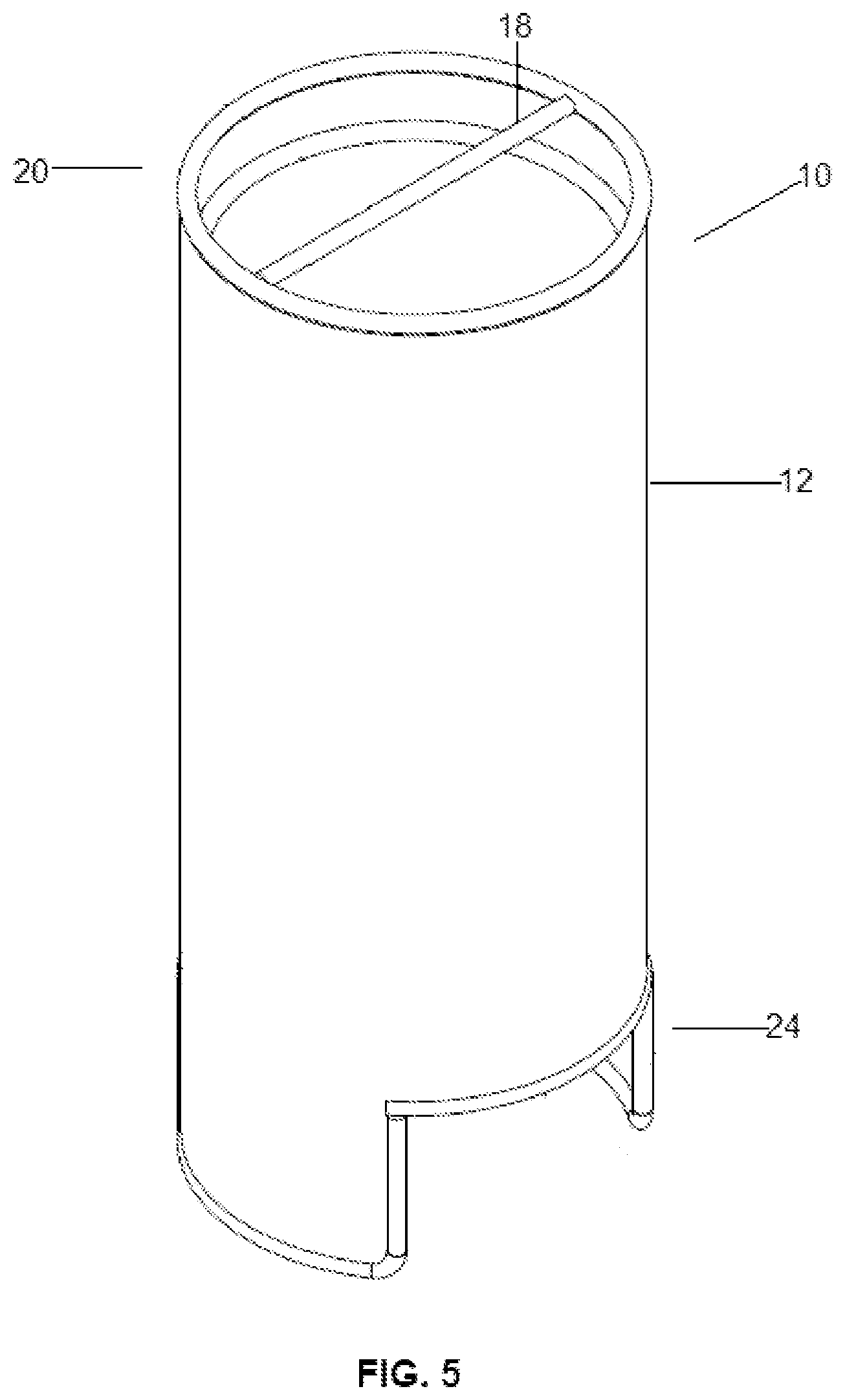 Patent US12129083 Figure 5 – Fuel container assembly