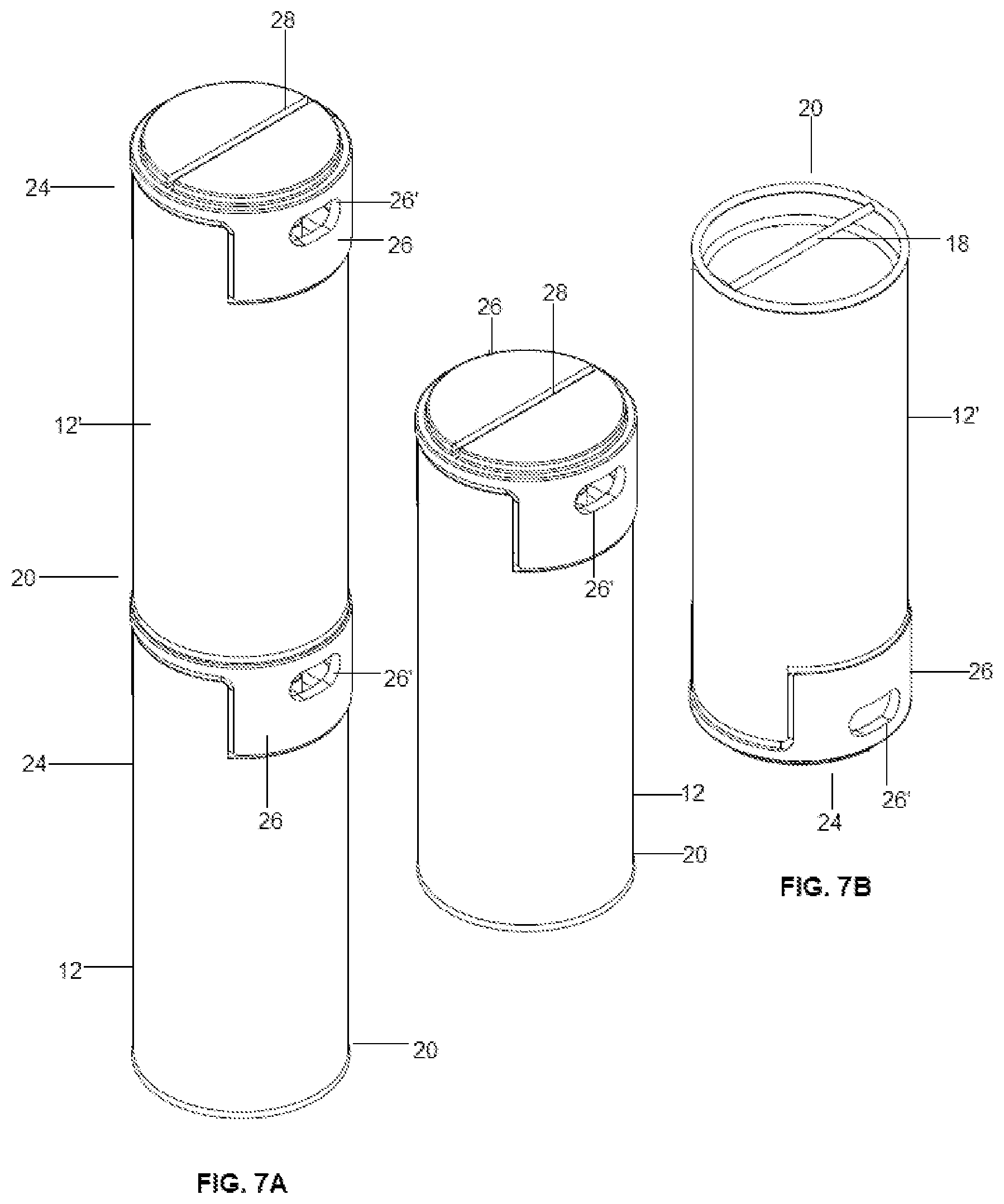 Patent US12129083 Figure 7 – Fuel container assembly