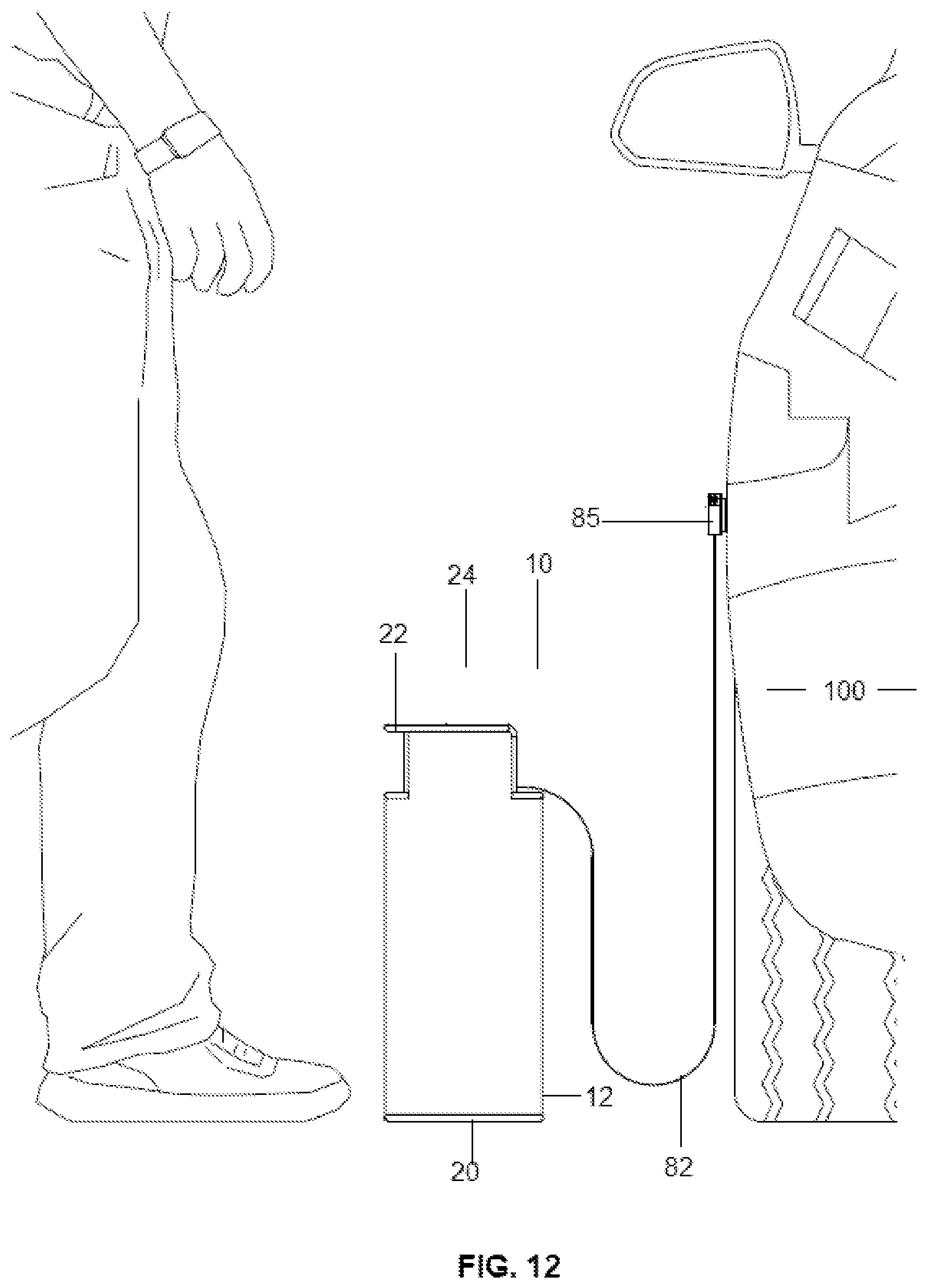 Patent US12129083 Figure 17 – Fuel container assembly