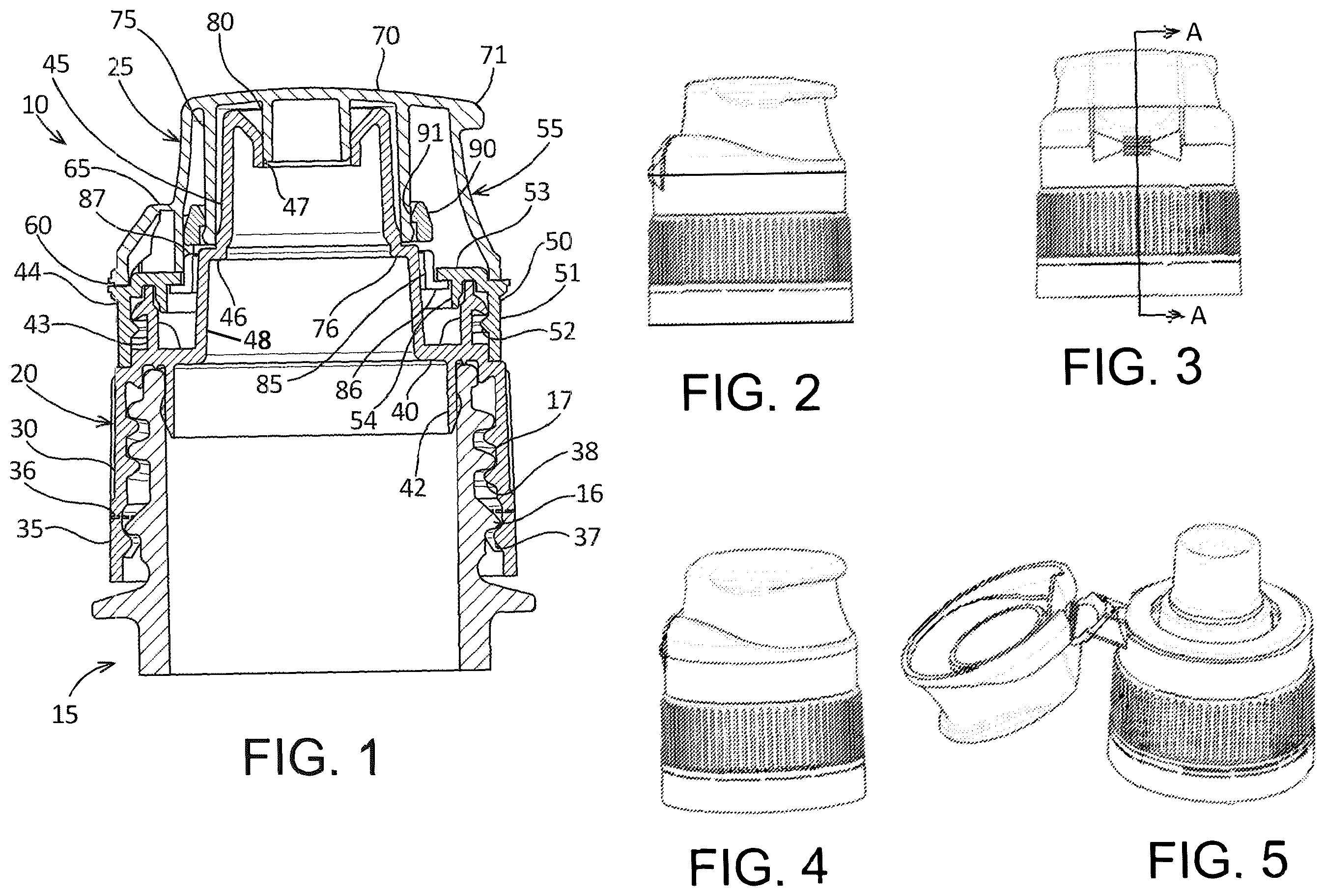 Patent US12129084 — Closure — Figure 1