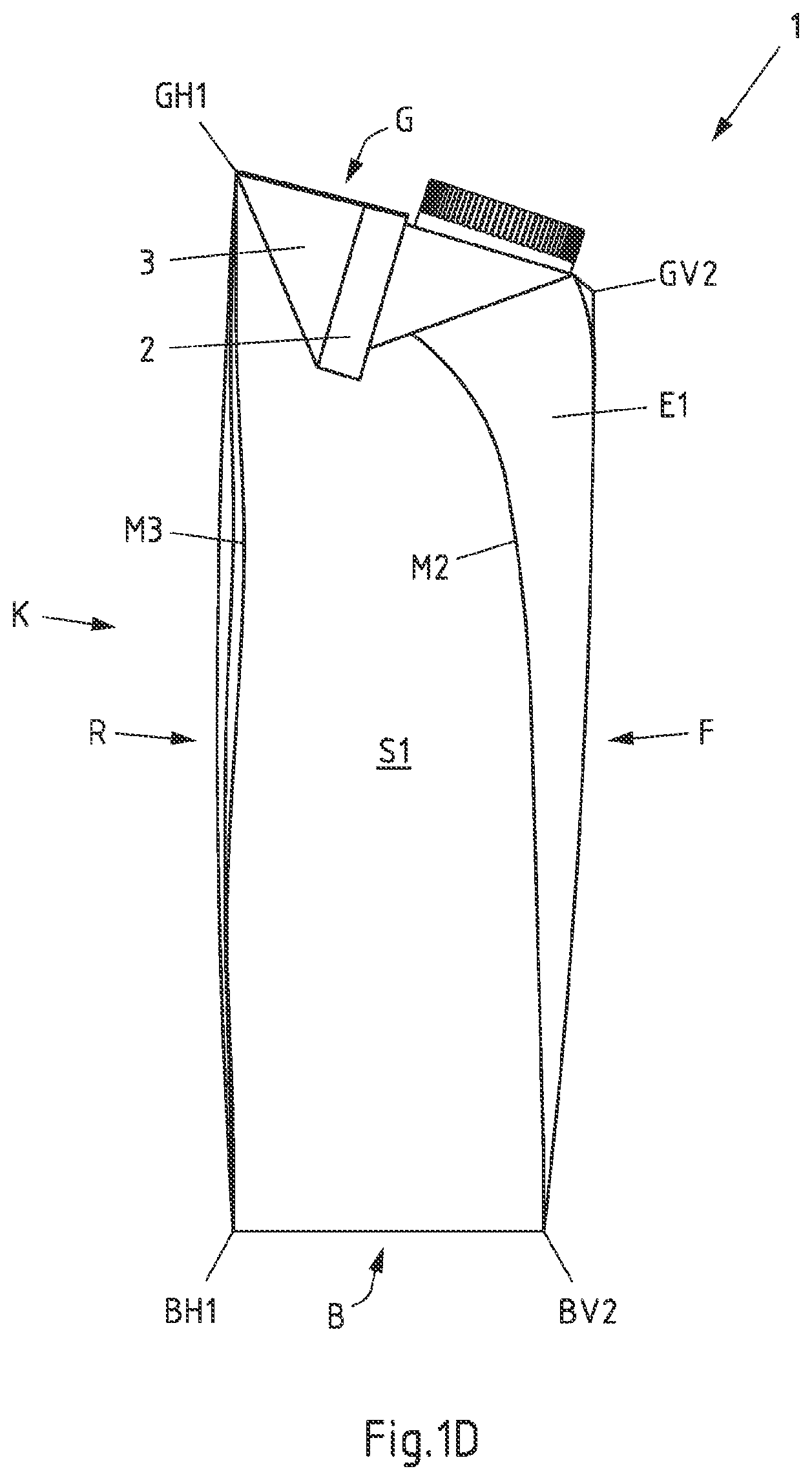 Patent US12129085 Figure 4 – Package with stress-relief panels
