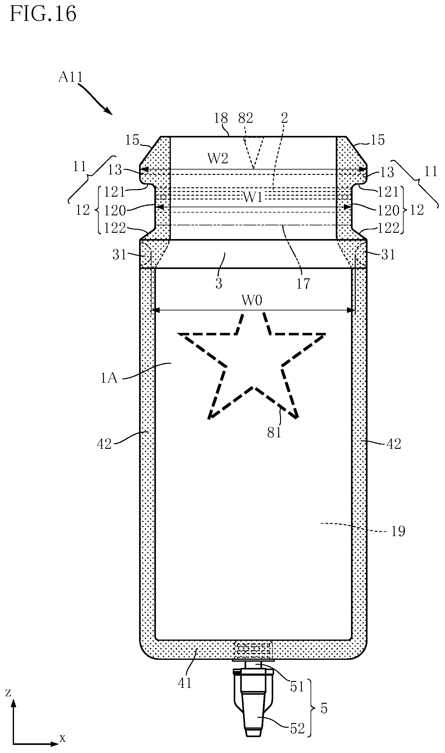 Patent US12129092 Figure 15 – Pouch-container packaging material, and pouch-container packaging body