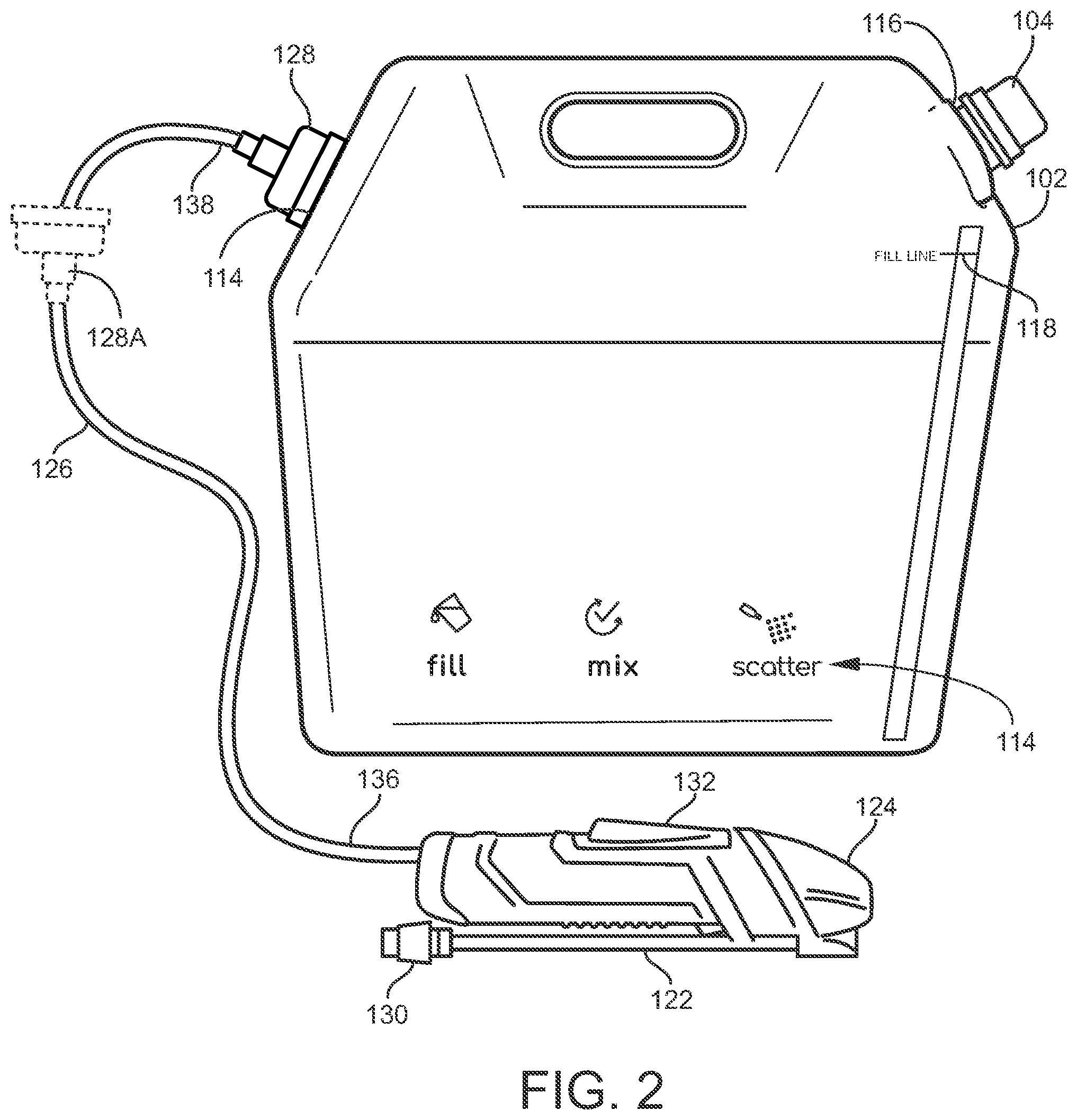 Patent US12129097 Figure 2 – Connectors and methods for contactless transfer of fluid between containers