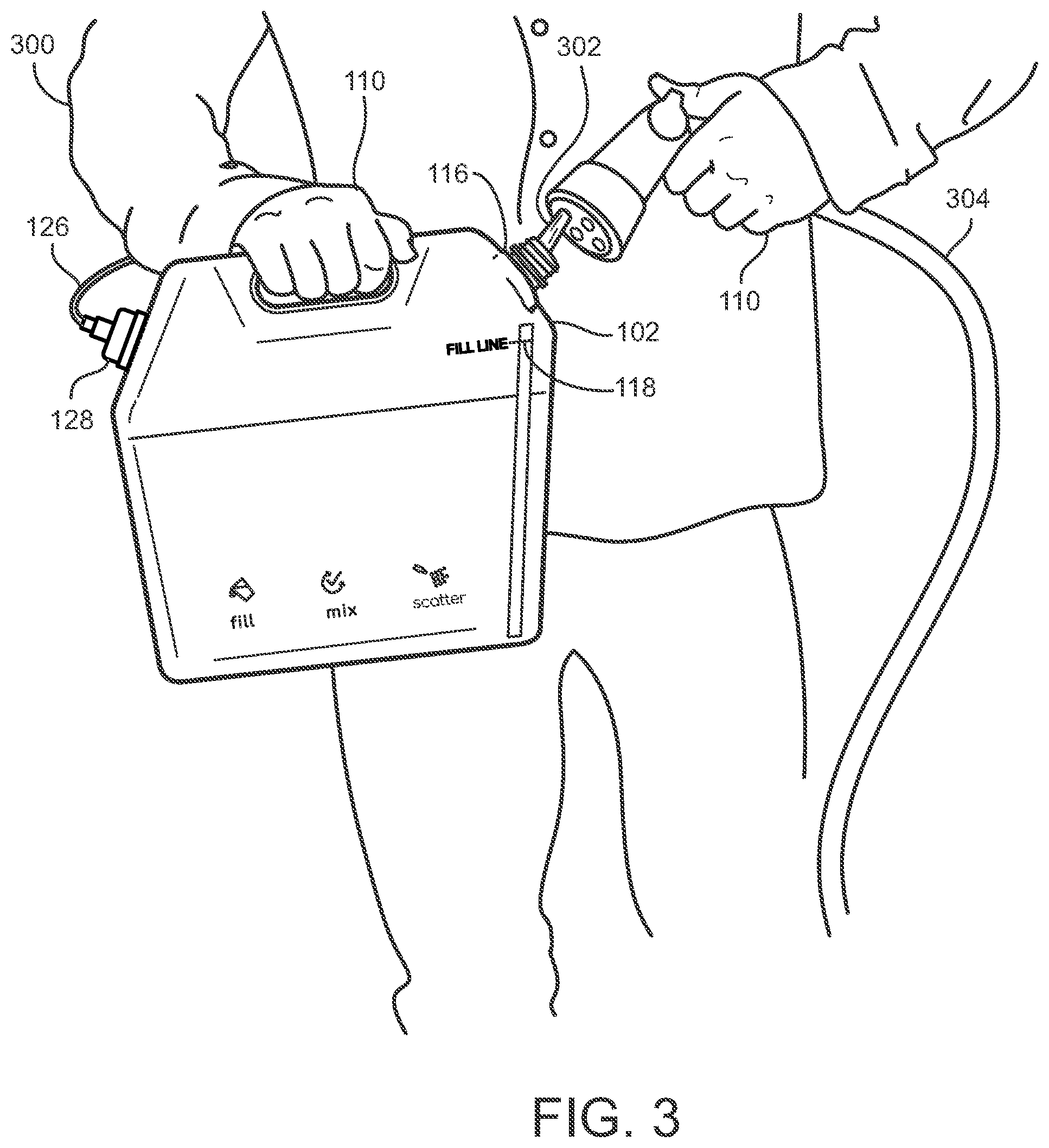 Patent US12129097 Figure 3 – Connectors and methods for contactless transfer of fluid between containers