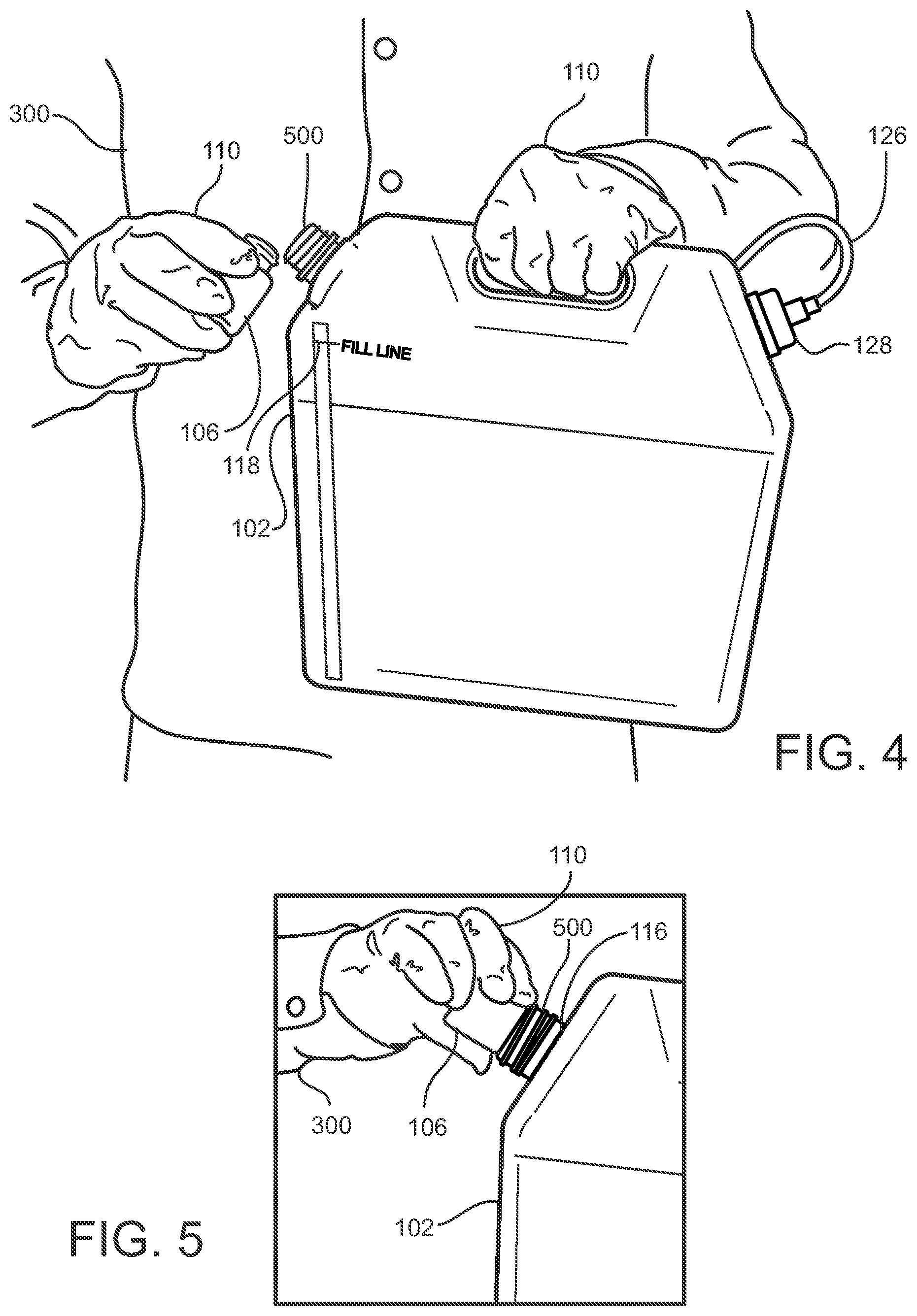 Patent US12129097 Figure 4 – Connectors and methods for contactless transfer of fluid between containers