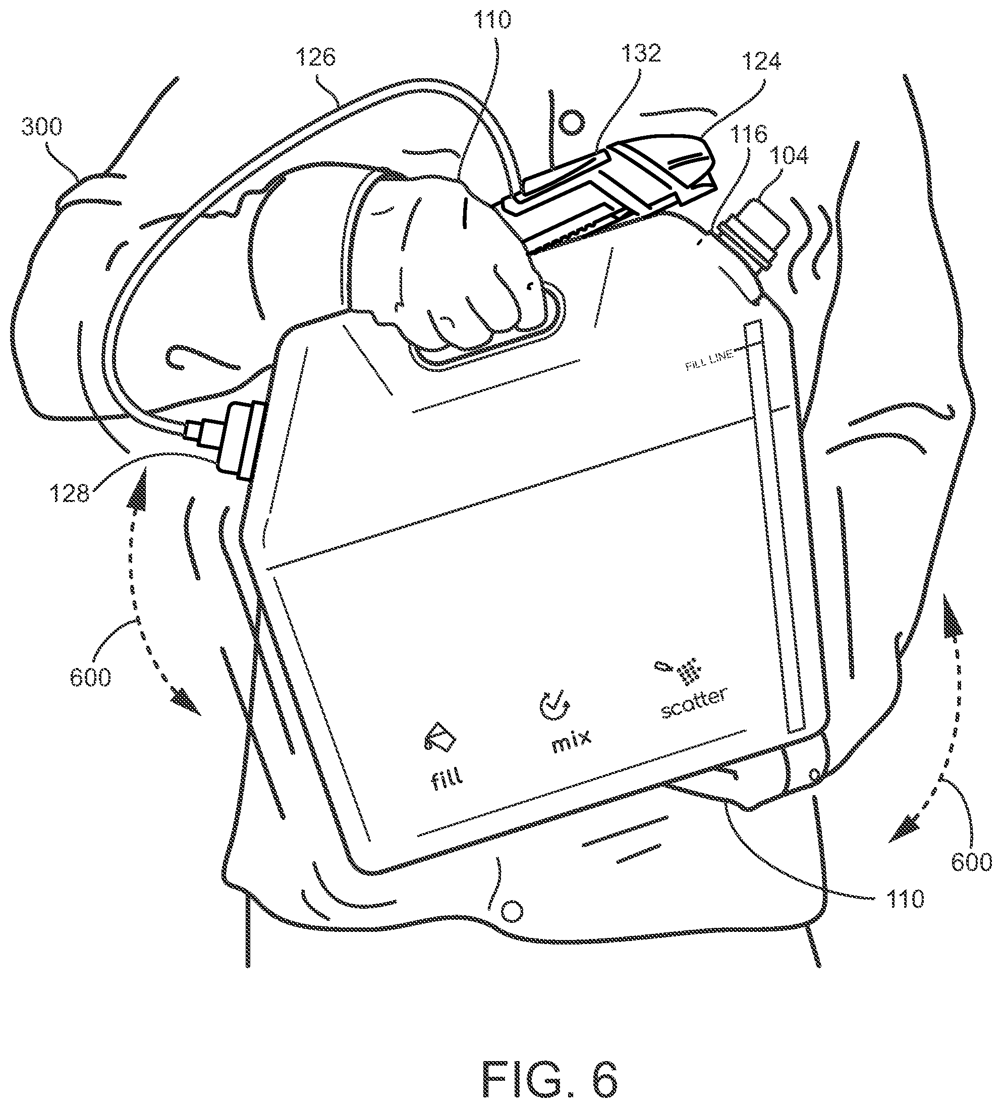 Patent US12129097 Figure 5 – Connectors and methods for contactless transfer of fluid between containers