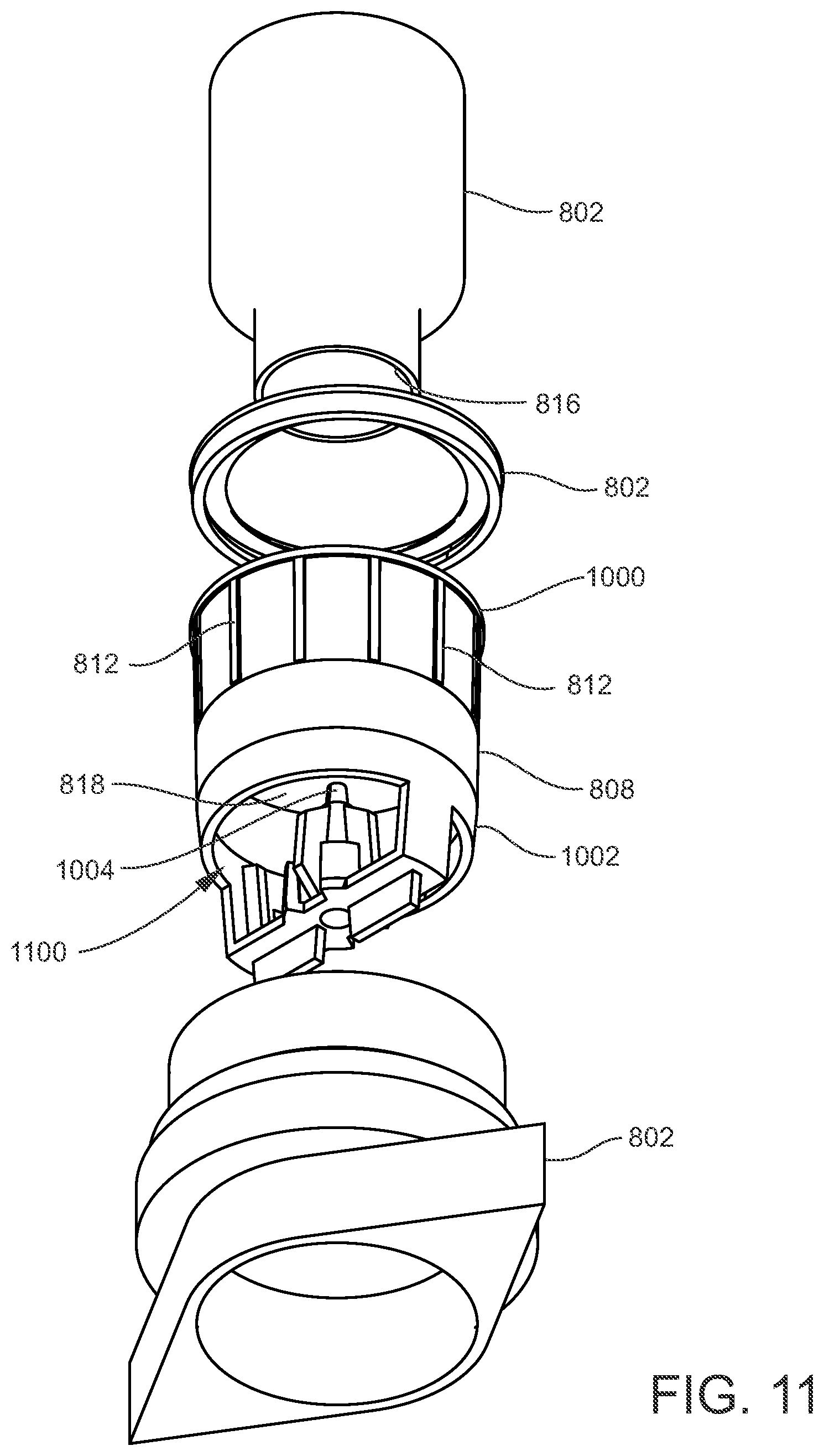 Patent US12129097 Figure 10 – Connectors and methods for contactless transfer of fluid between containers
