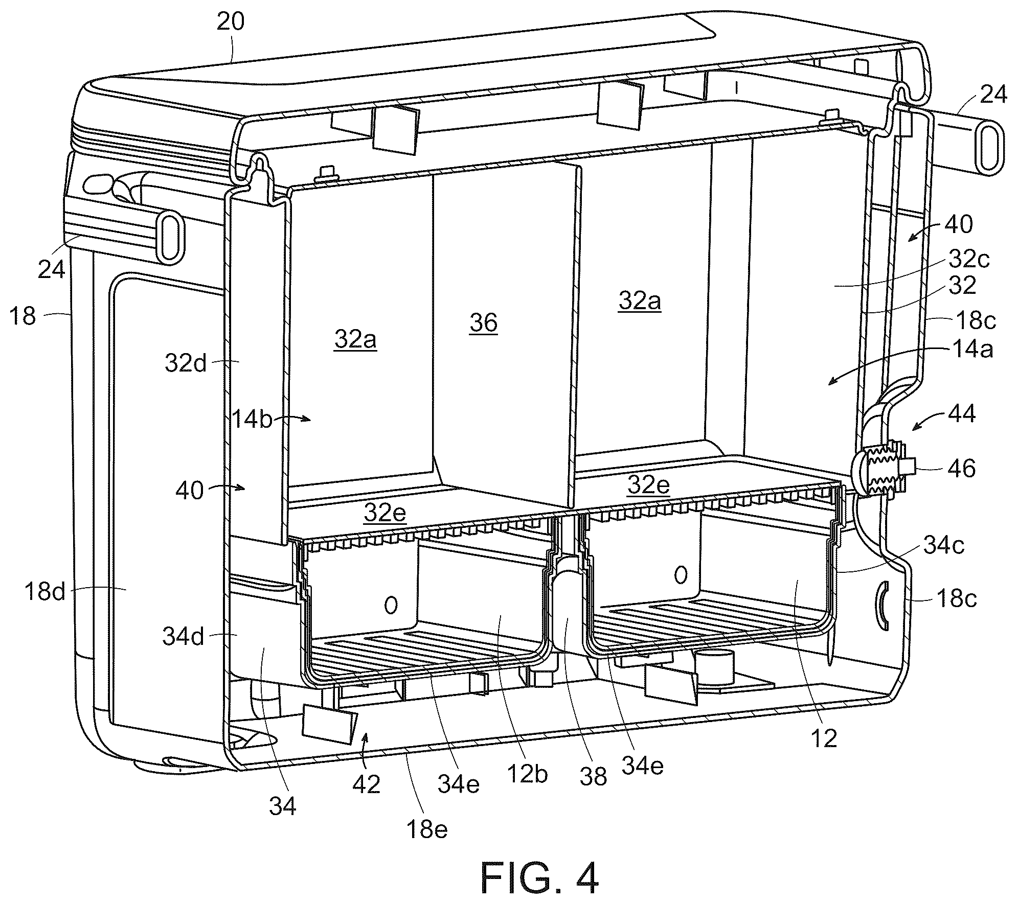 Patent US12129099 Figure 4 – Insulated container with a drawer