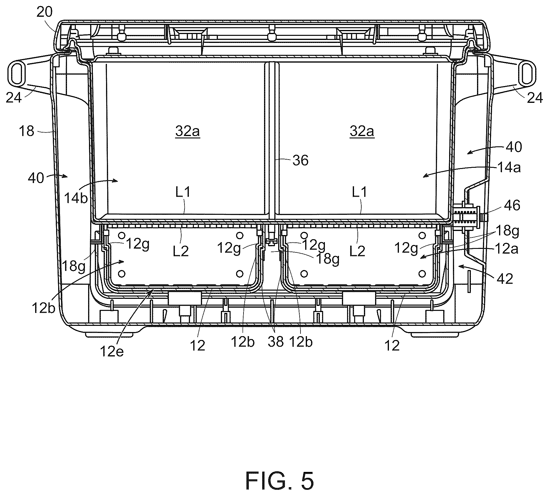 Patent US12129099 Figure 5 – Insulated container with a drawer