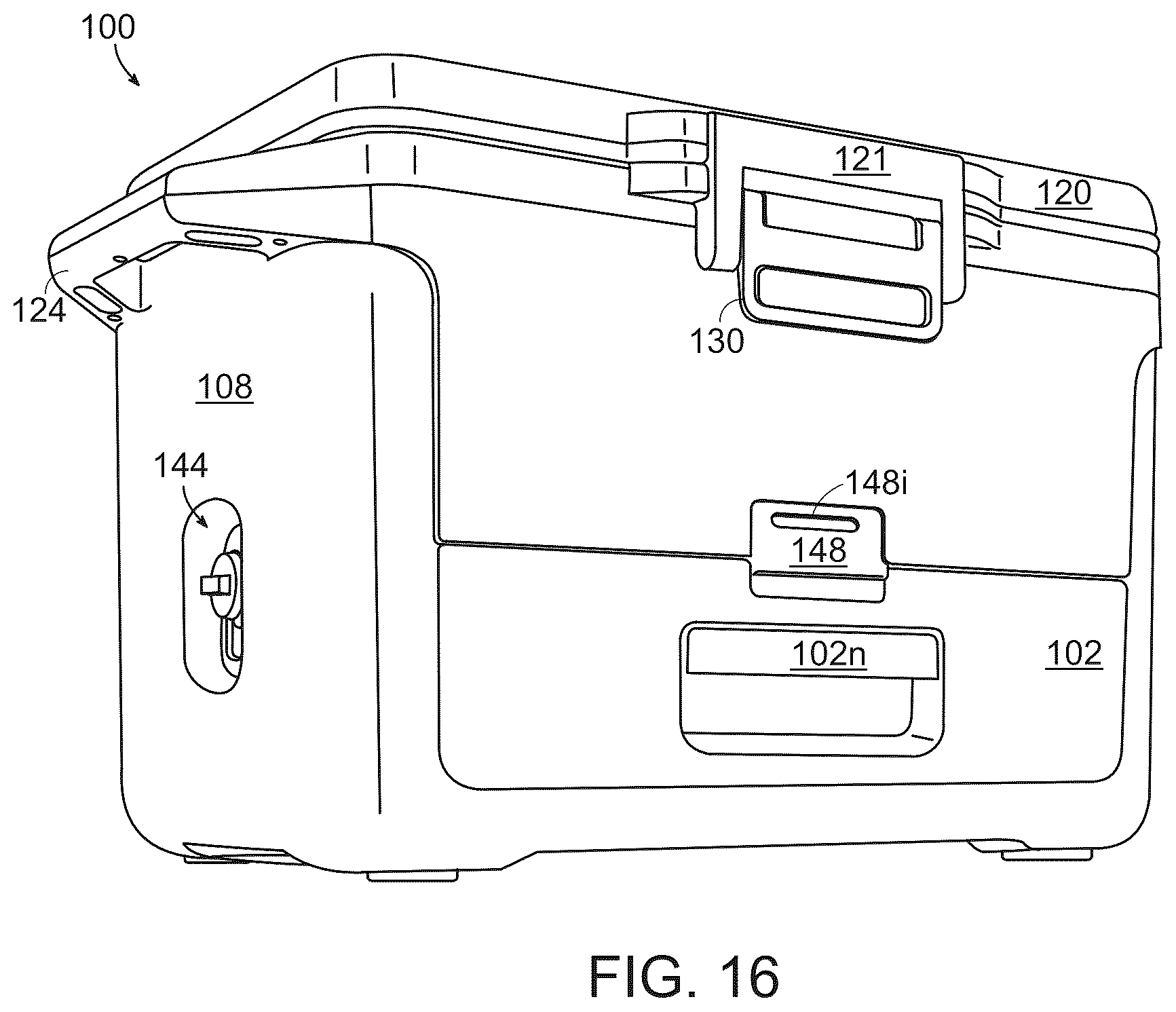 Patent US12129099 Figure 14 – Insulated container with a drawer