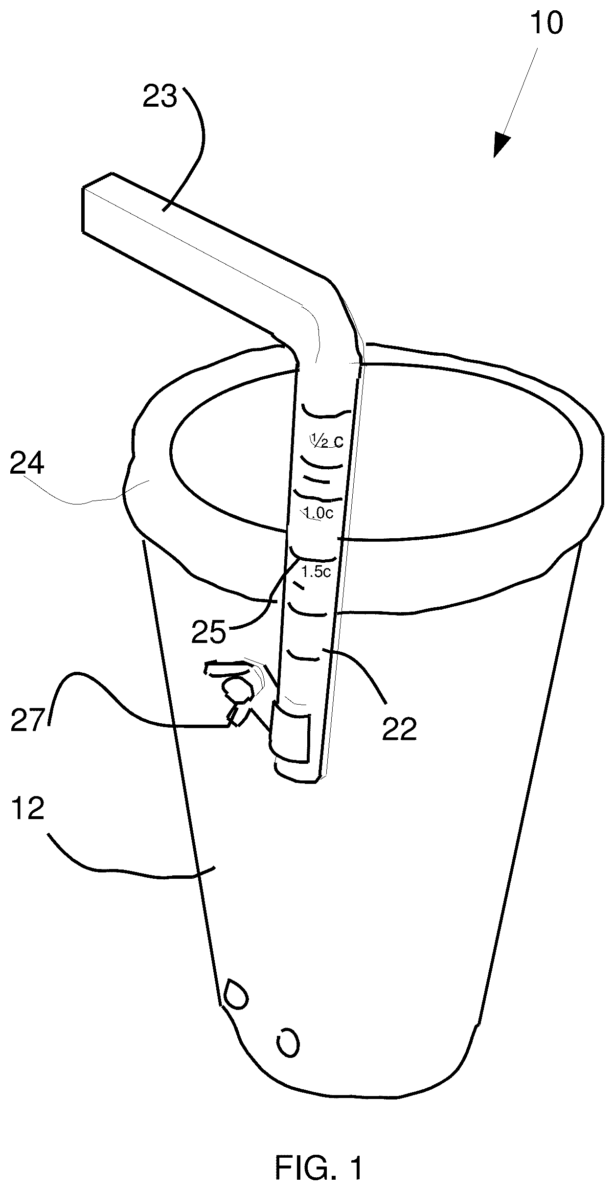 Patent US12129103 Figure 1 – Apparatus and method for storing, measuring and dispensing semi-solid food substances