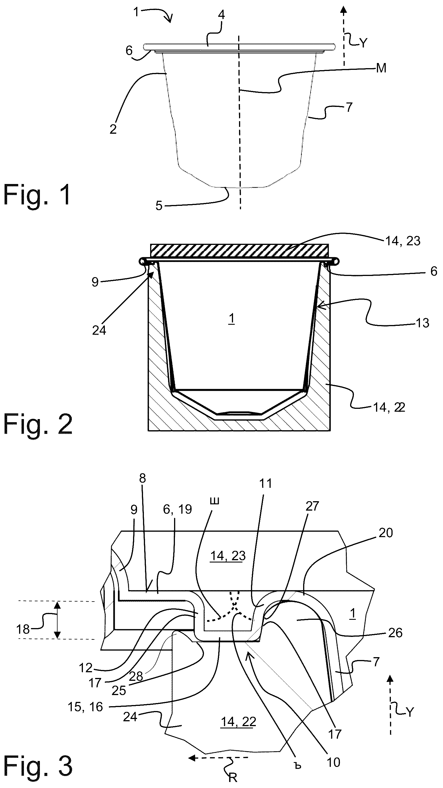Patent US12129106 — Single-serve capsule for preparing a beverage in a beverage preparation machine, and system for preparing a beverage from said single-serve capsule — Figure 1