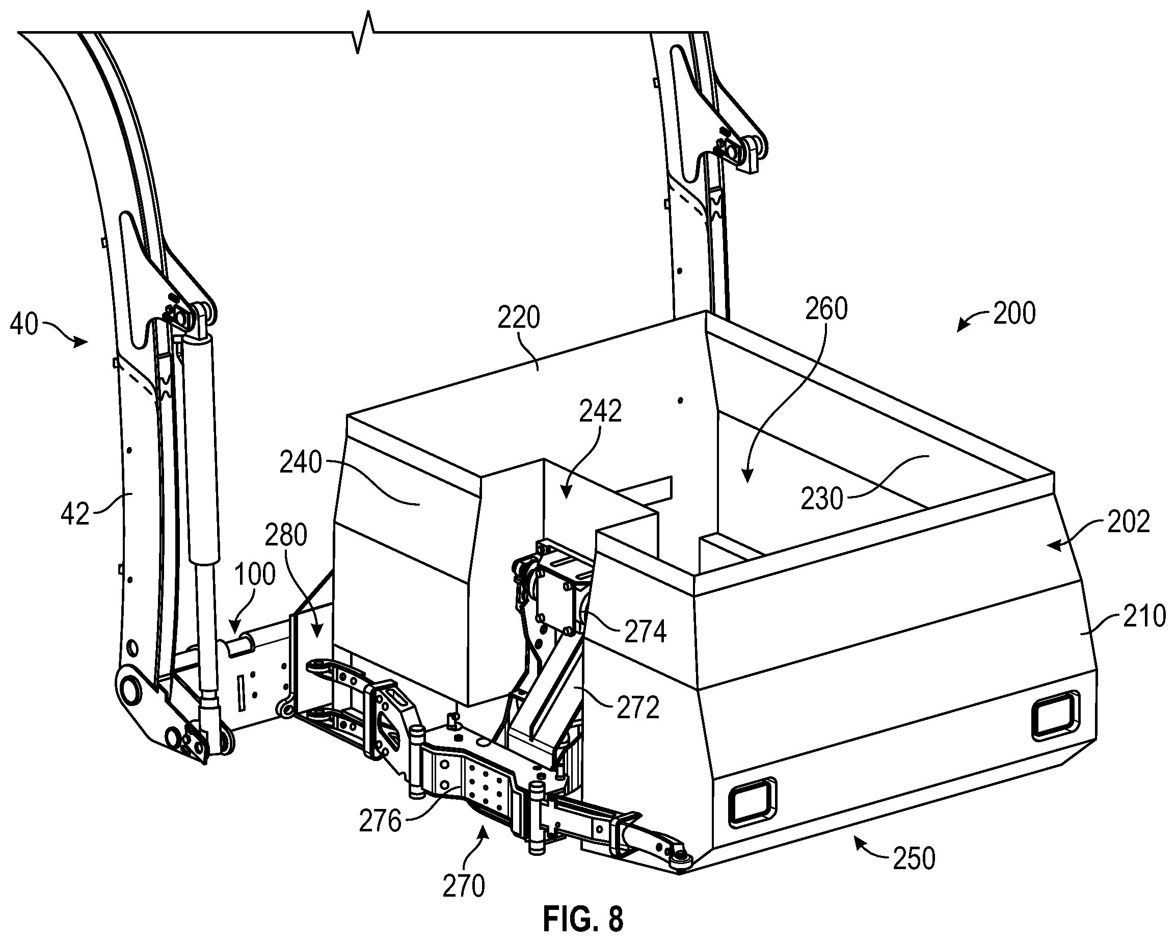 Patent US12129111 Figure 7 – Attachment system for vehicle