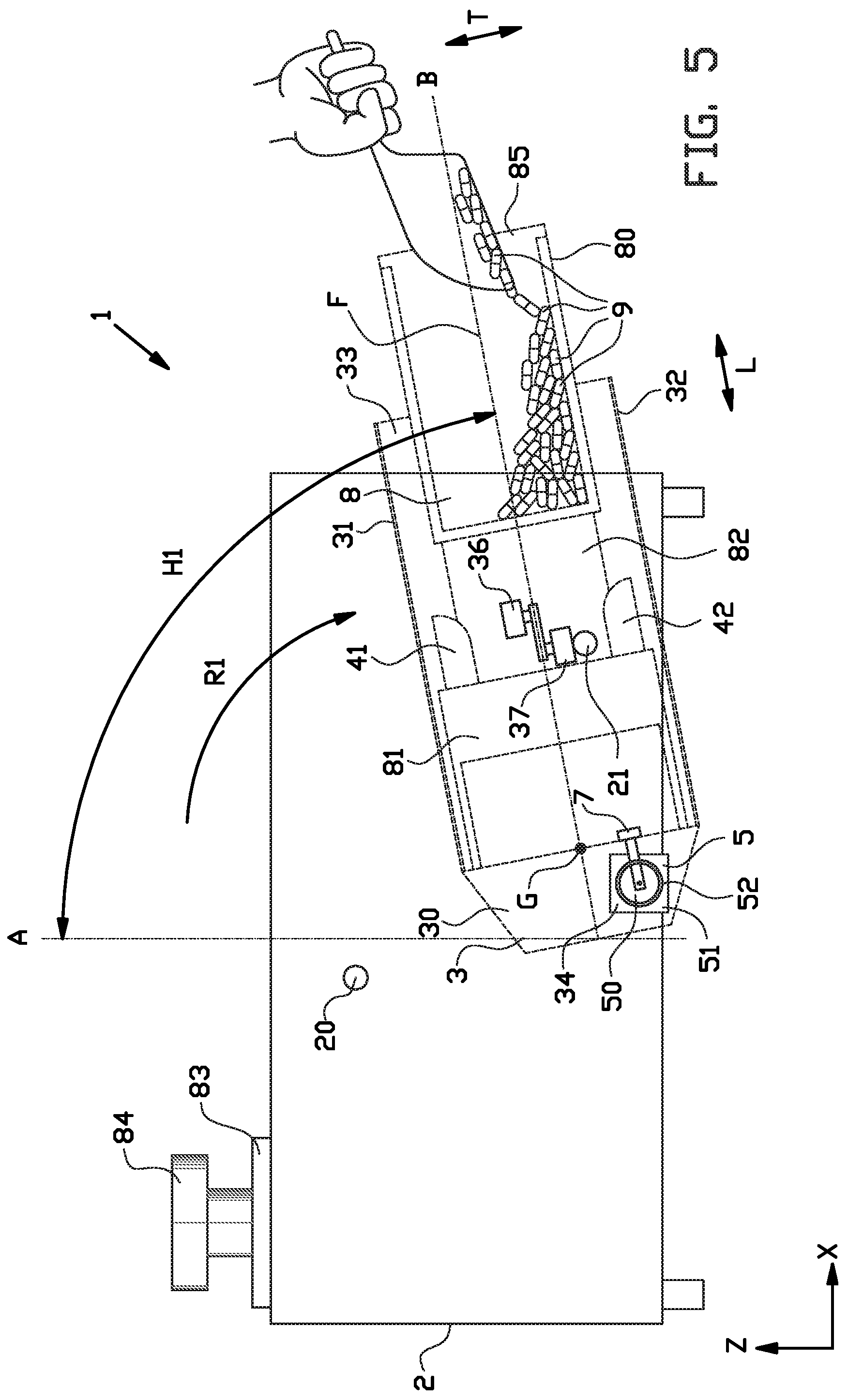 Patent US12129116 Figure 5 – Filling station and method for filling a feeder unit with discrete medicaments