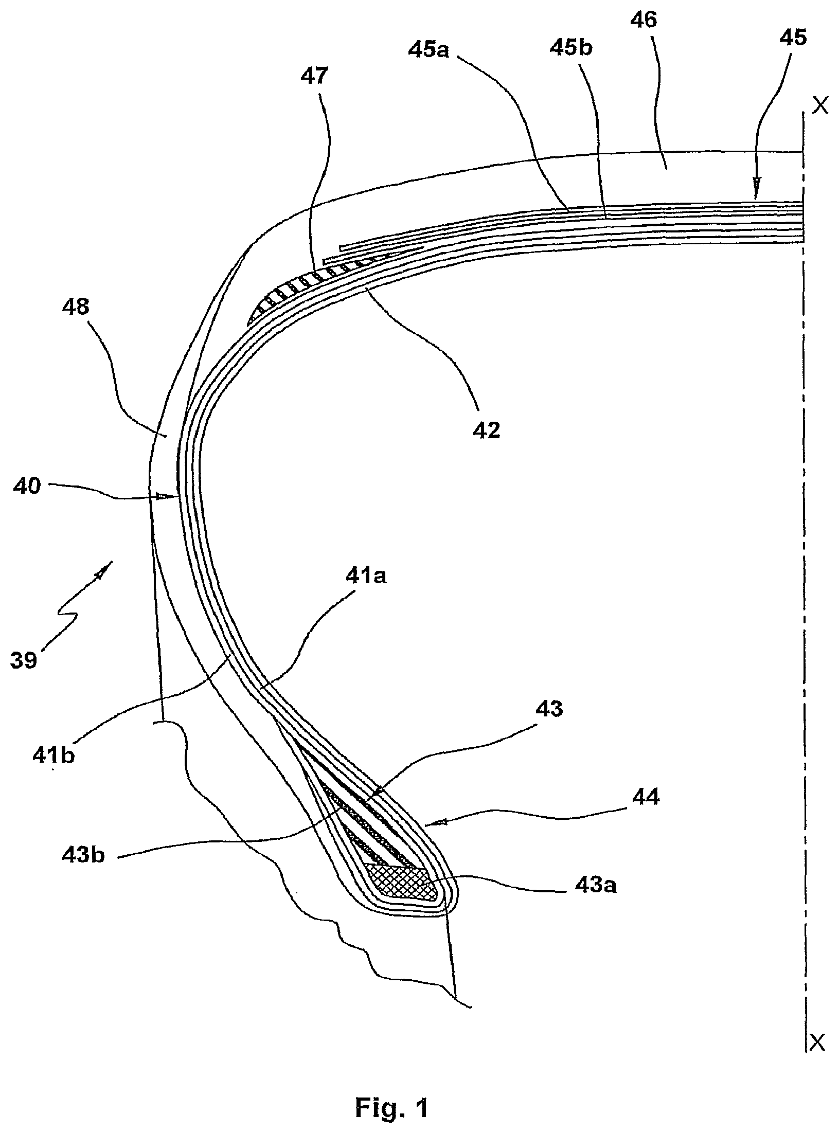 Patent US12129117 Figure 1 – Method and plant for producing tyres for vehicle wheels