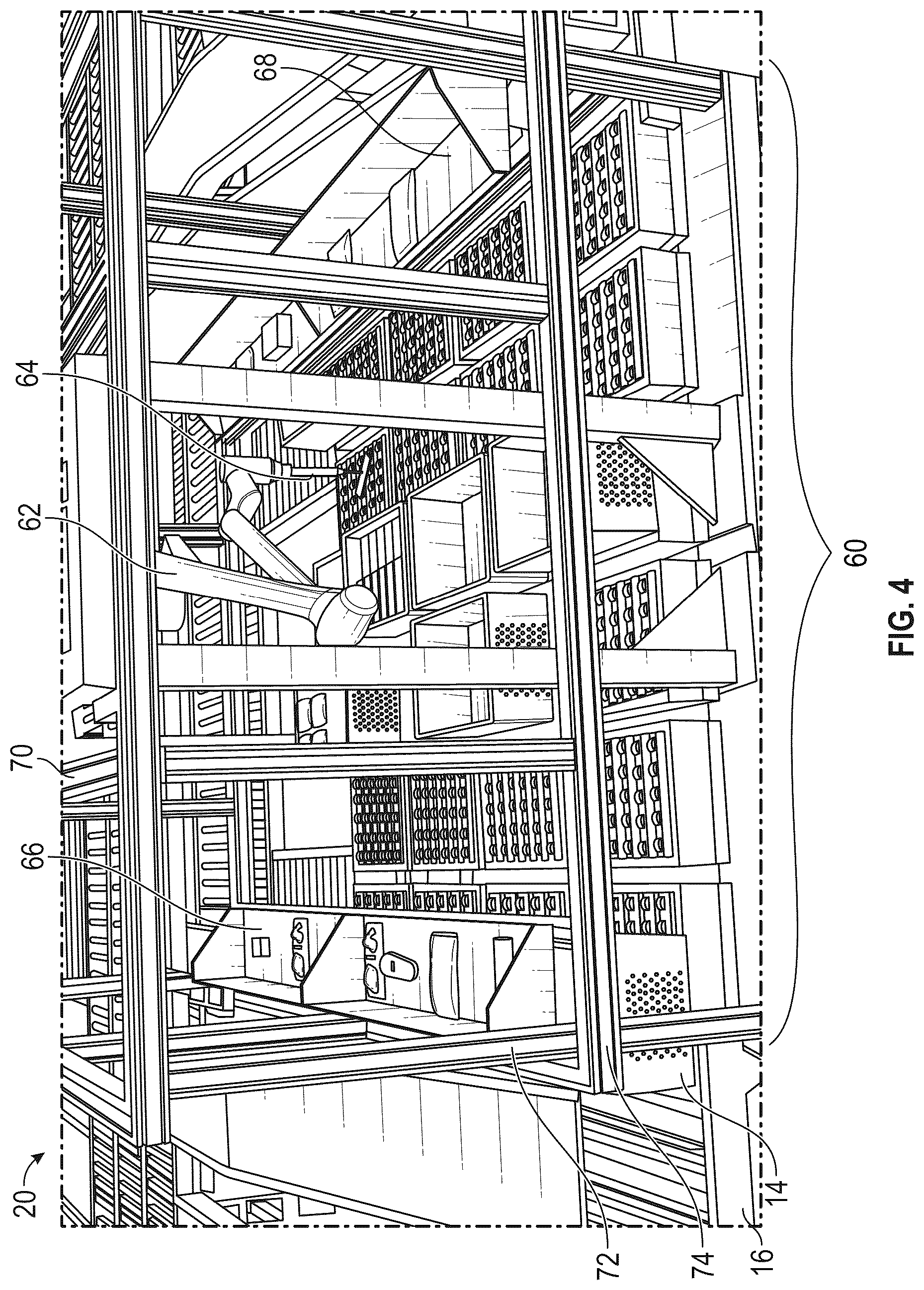 Patent US12129122 Figure 4 – Modular inventory handling system and method
