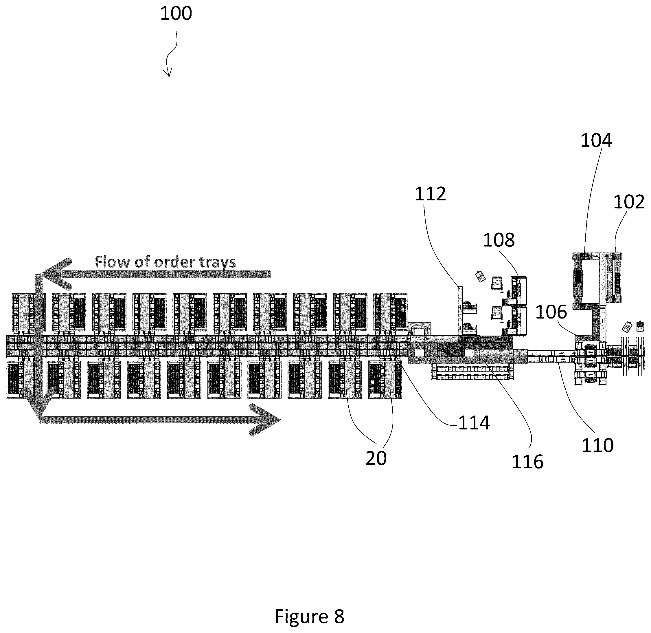 Patent US12129122 Figure 10 – Modular inventory handling system and method