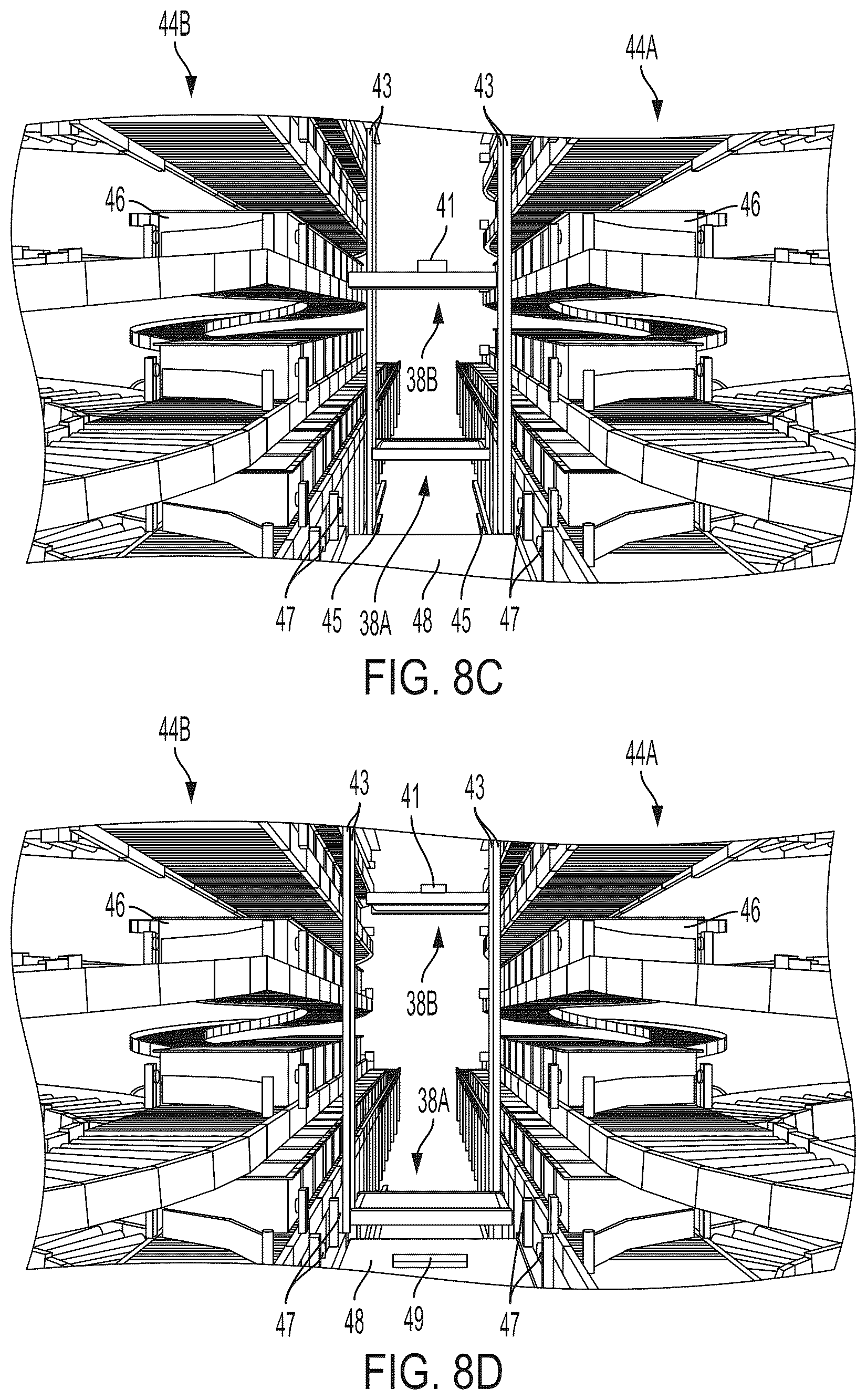 Patent US12129125 Figure 8 – Systems and methods for providing order fulfillment using a conveyor takeaway system