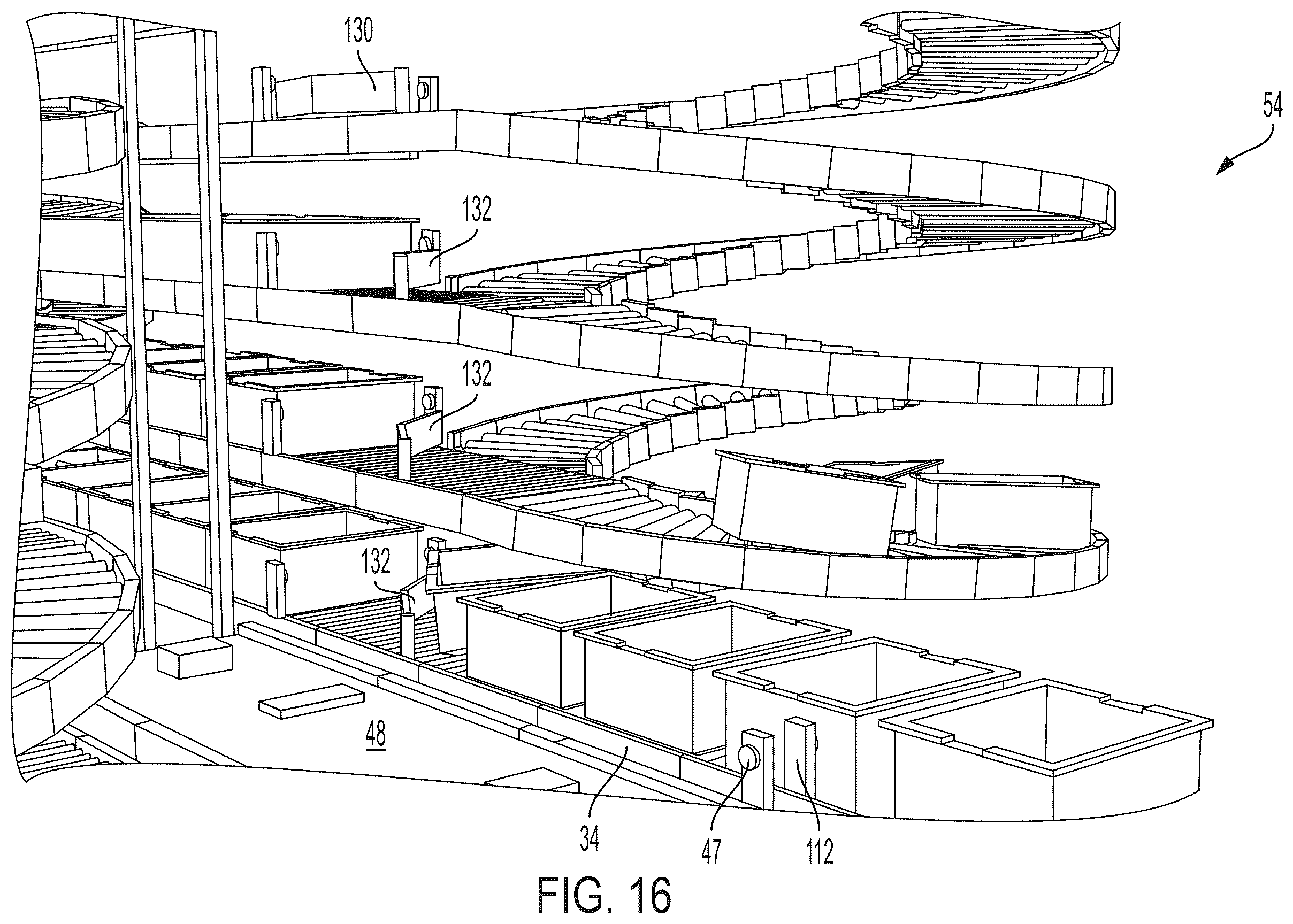 Patent US12129125 Figure 17 – Systems and methods for providing order fulfillment using a conveyor takeaway system