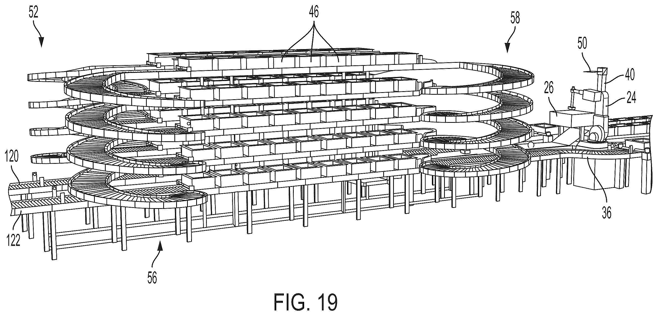 Patent US12129125 Figure 20 – Systems and methods for providing order fulfillment using a conveyor takeaway system