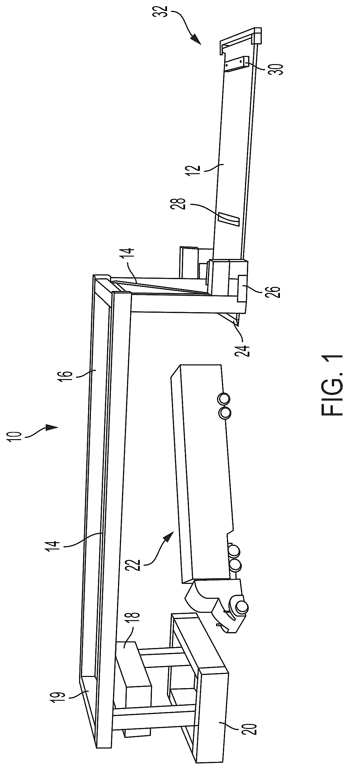 Patent US12129127 Figure 1 – Dynamic processing of objects provided in elevated vehicles with evacuation systems and methods for receiving objects