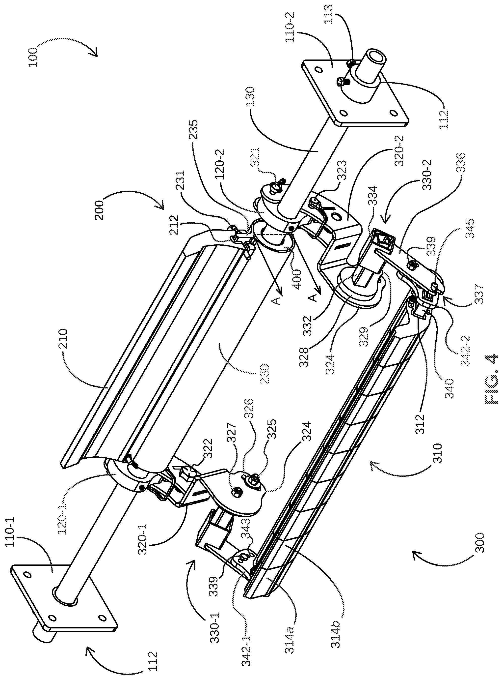 Patent US12129129 Figure 4 – Conveyor scraper systems, methods and apparatus