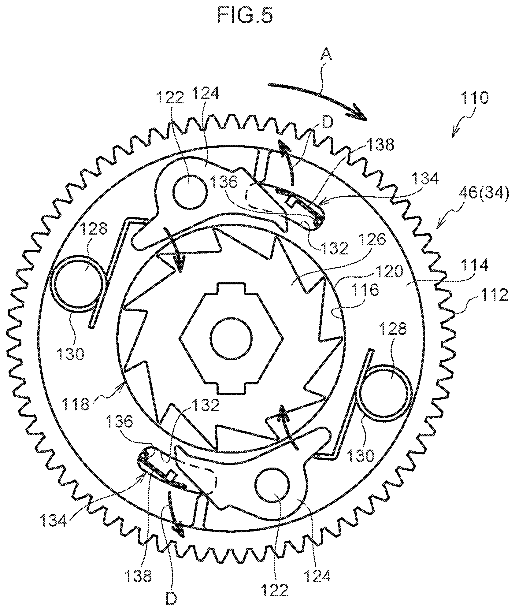 Patent US12129137 Figure 5 – Webbing winding device