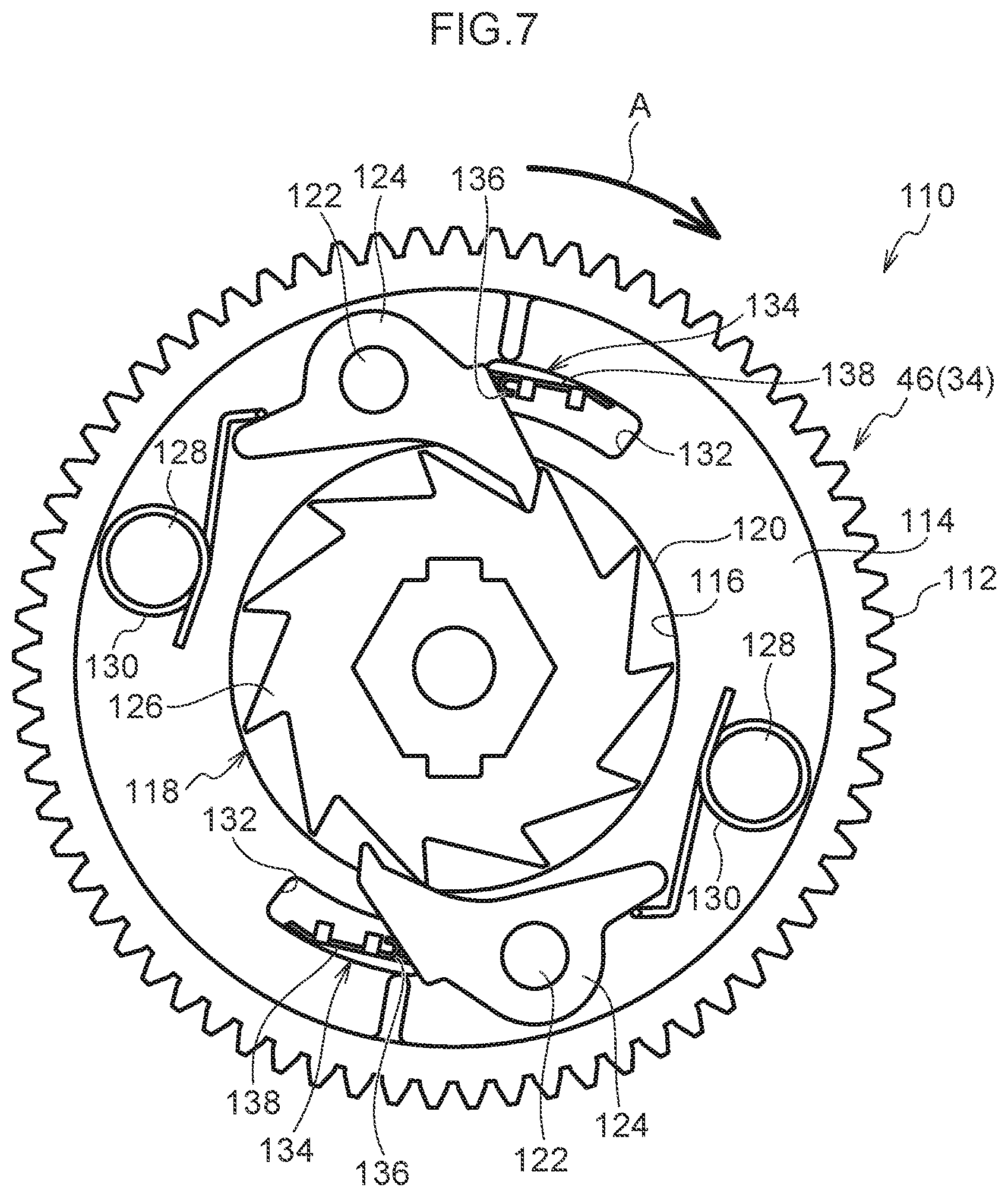 Patent US12129137 Figure 7 – Webbing winding device