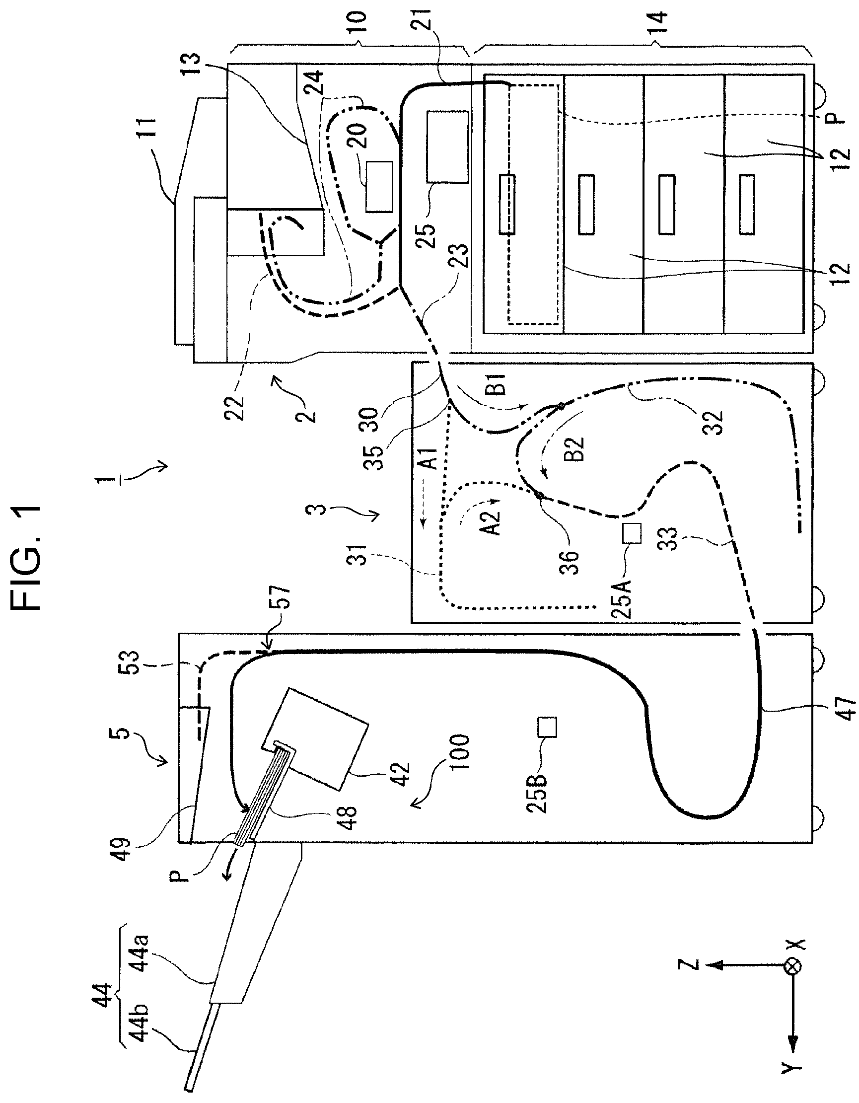 Patent US12129143 Figure 1 – Media processing apparatus and recording apparatus
