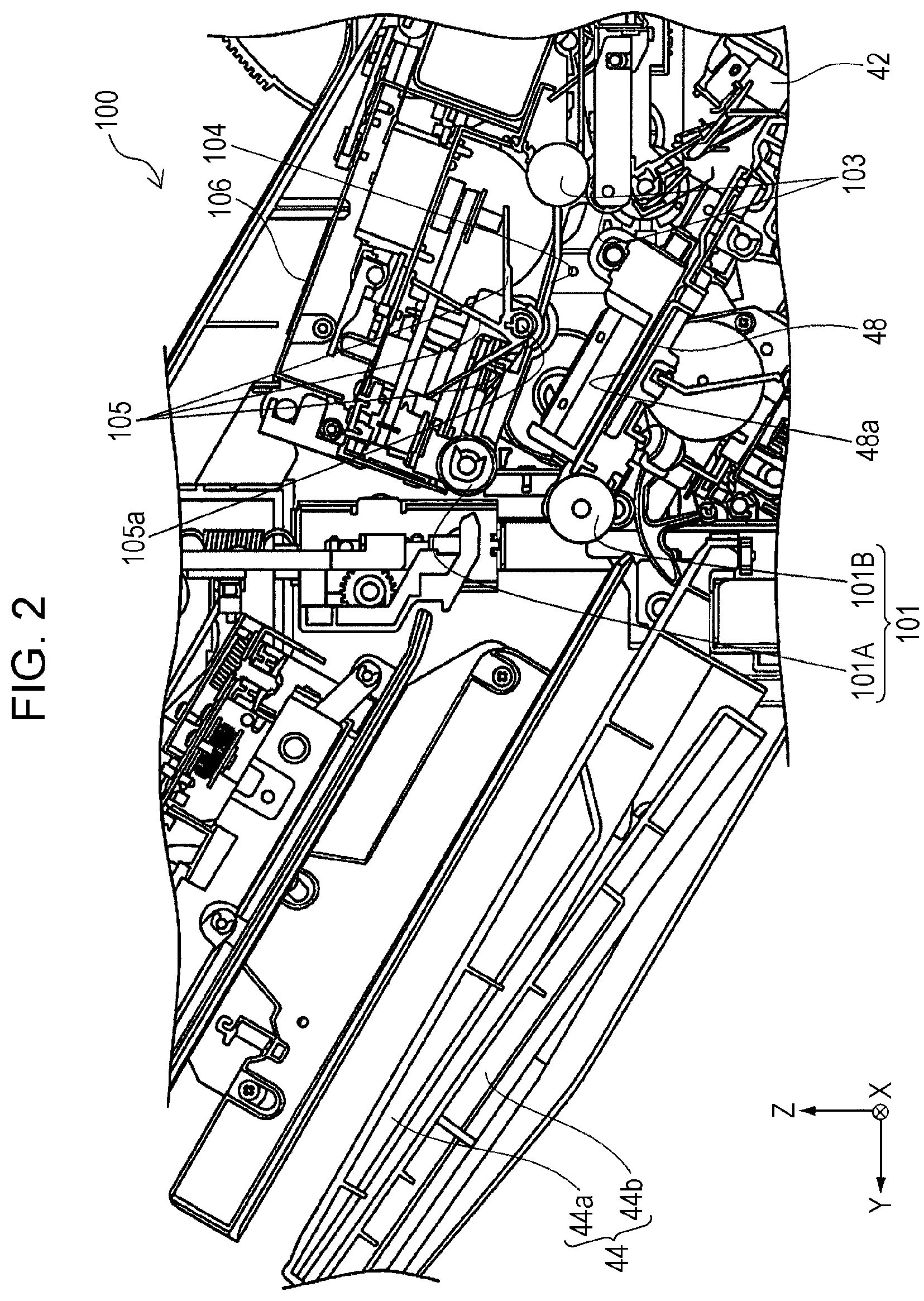 Patent US12129143 Figure 2 – Media processing apparatus and recording apparatus
