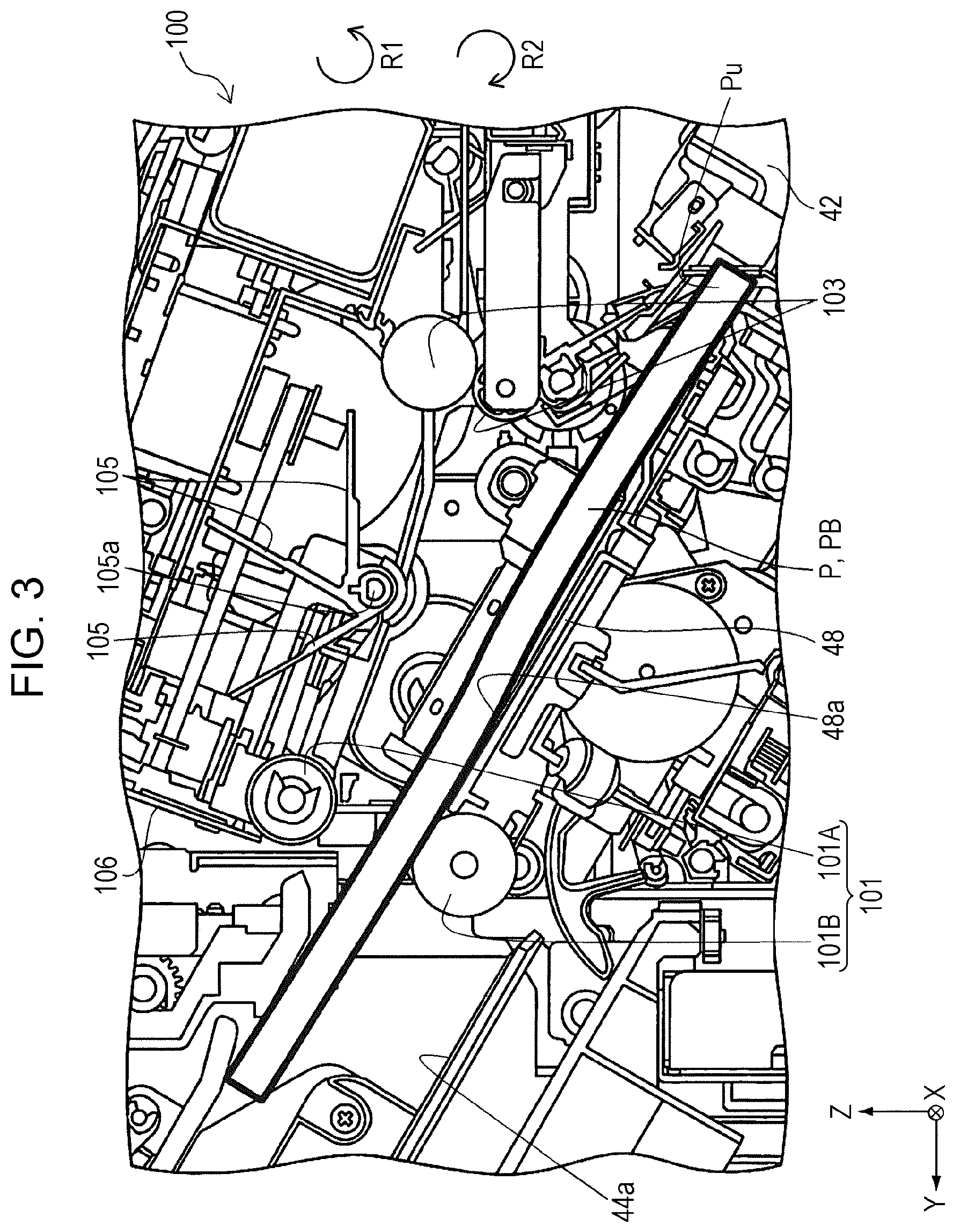 Patent US12129143 Figure 3 – Media processing apparatus and recording apparatus