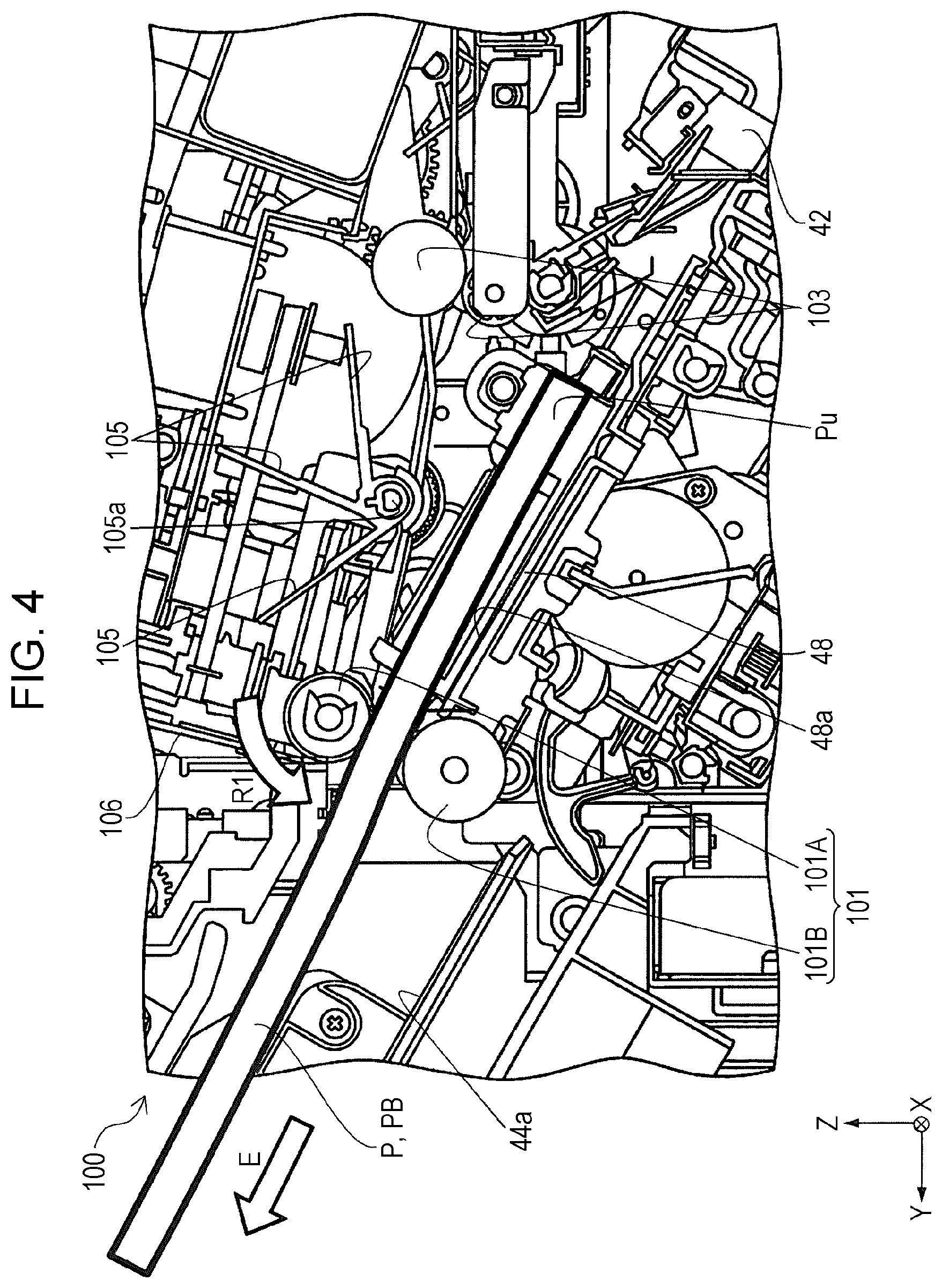 Patent US12129143 Figure 4 – Media processing apparatus and recording apparatus