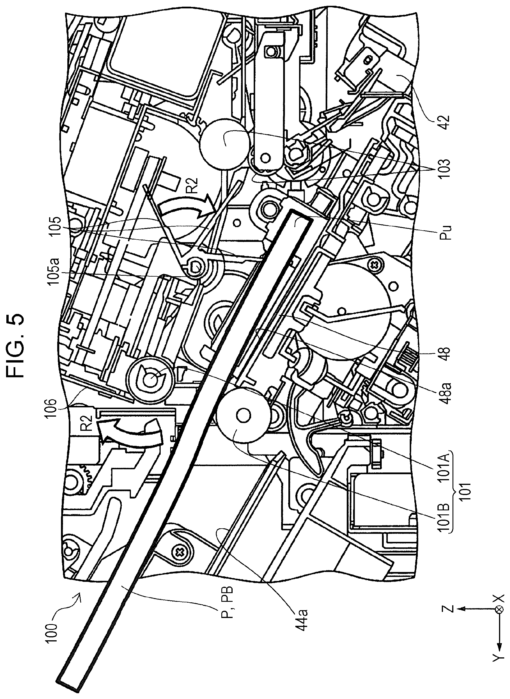 Patent US12129143 Figure 5 – Media processing apparatus and recording apparatus