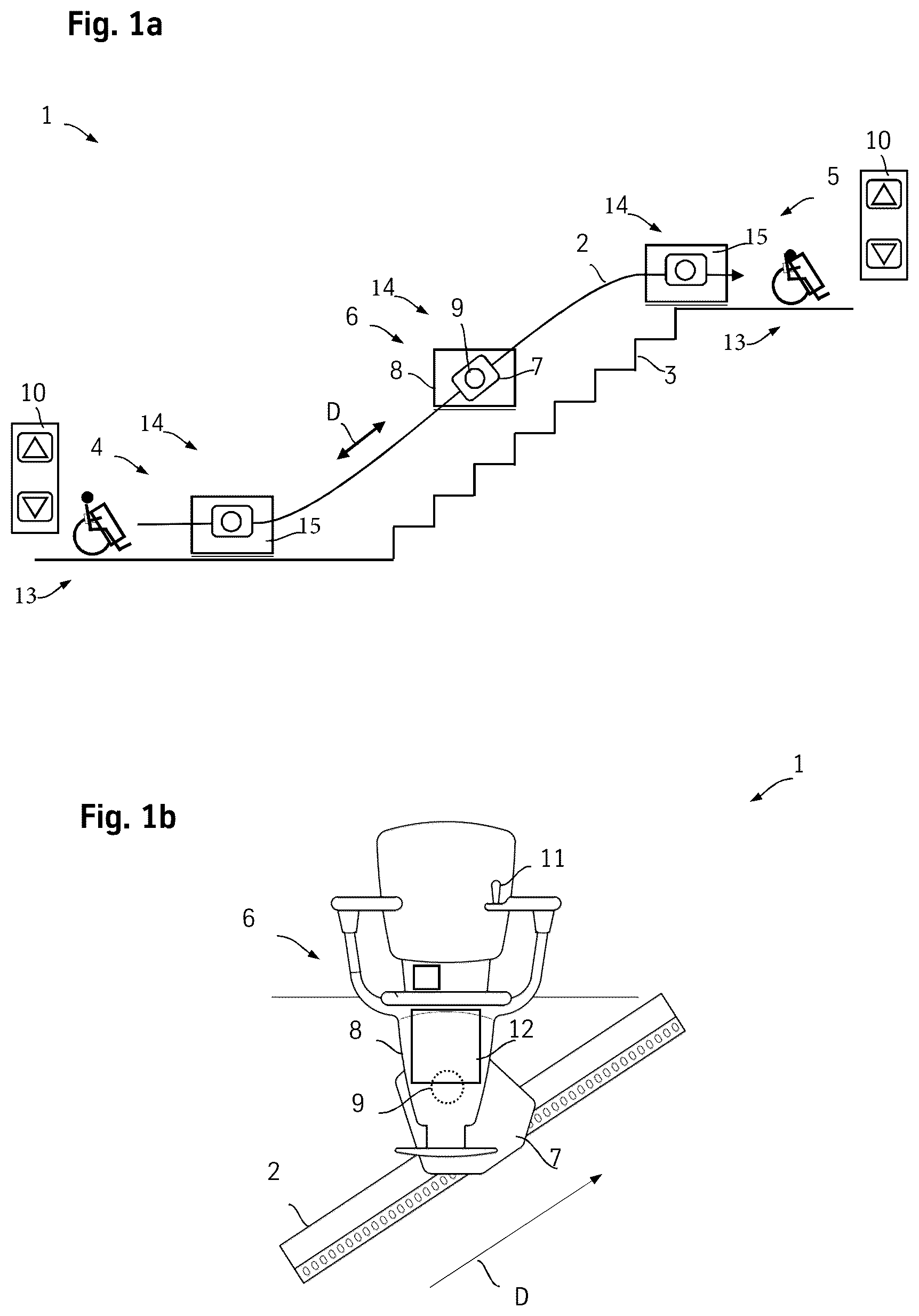Patent US12129151 Figure 1 – Stairlift remote control unit
