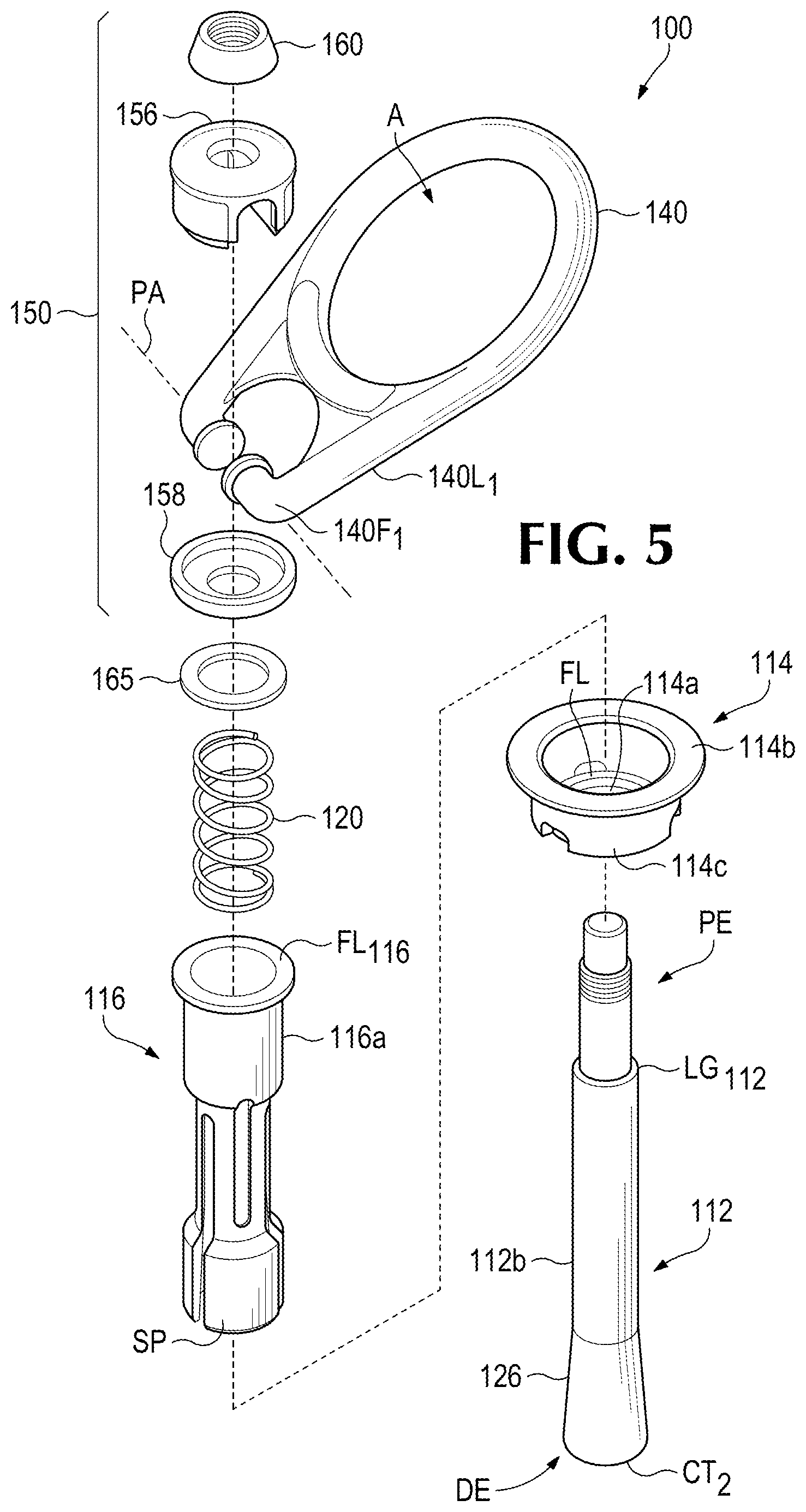 Patent US12129152 Figure 4 – Expansion bolt and pivot and swivel mechanism therefor