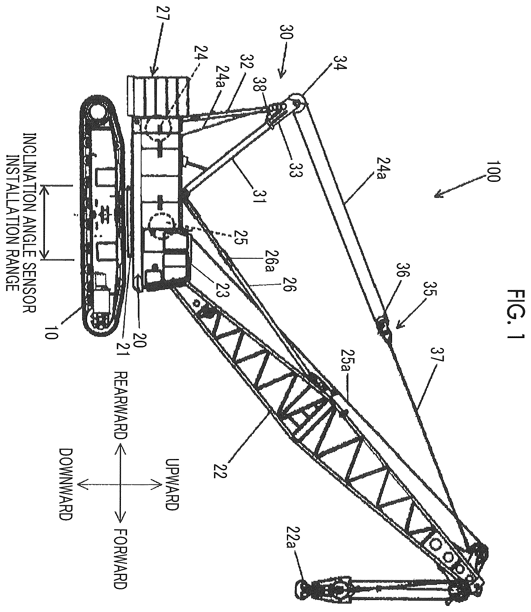 Patent US12129153 Figure 1 – Mobile crane
