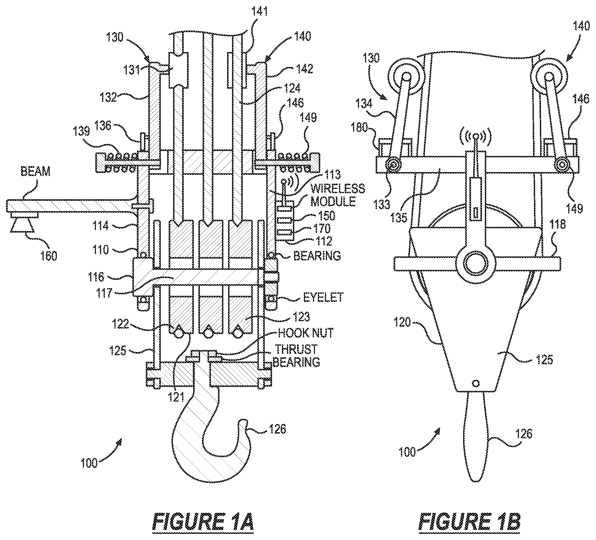 Patent US12129154 Figure 1 – System for tracking lifting events at a construction site