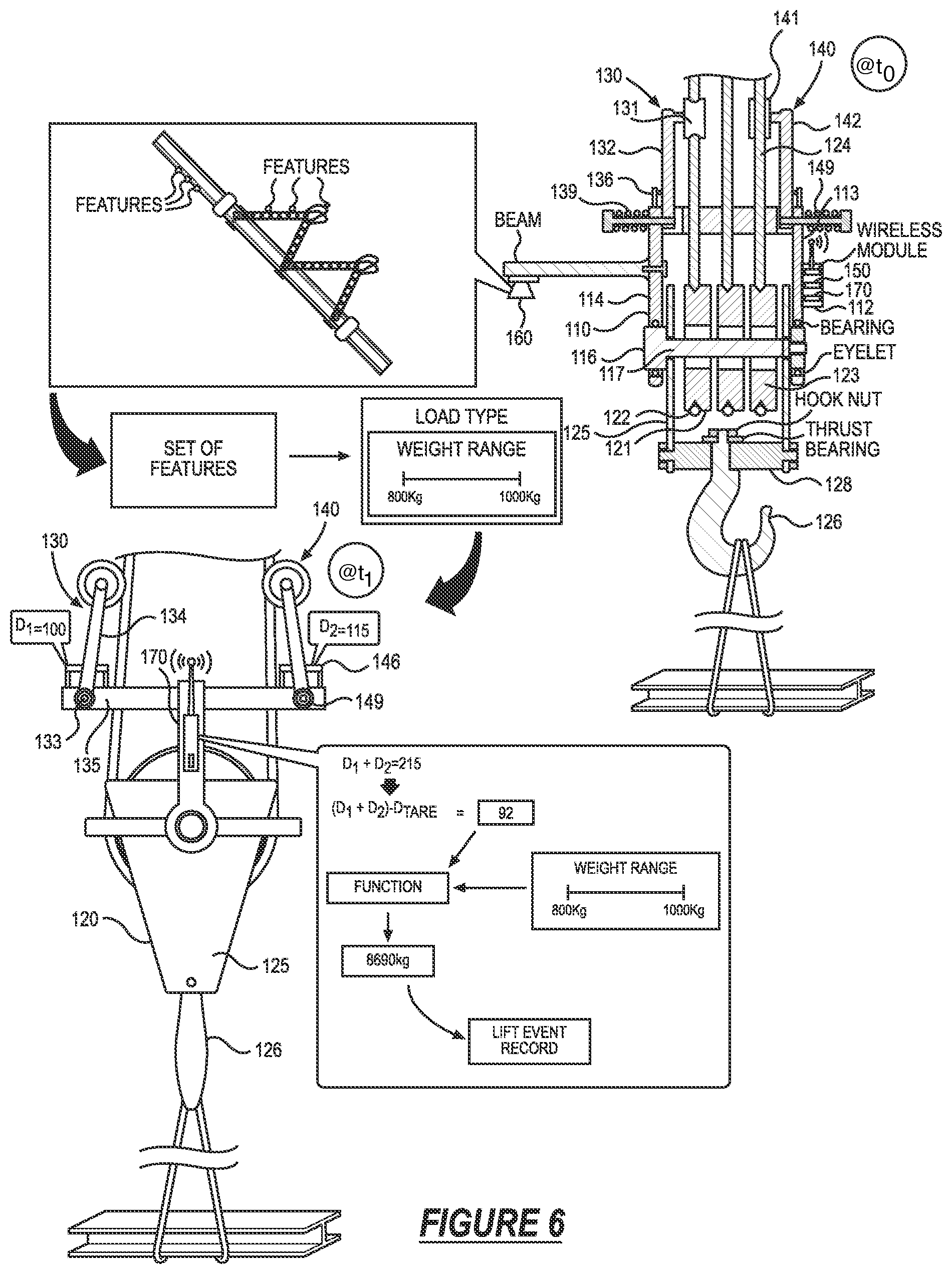 Patent US12129154 Figure 6 – System for tracking lifting events at a construction site