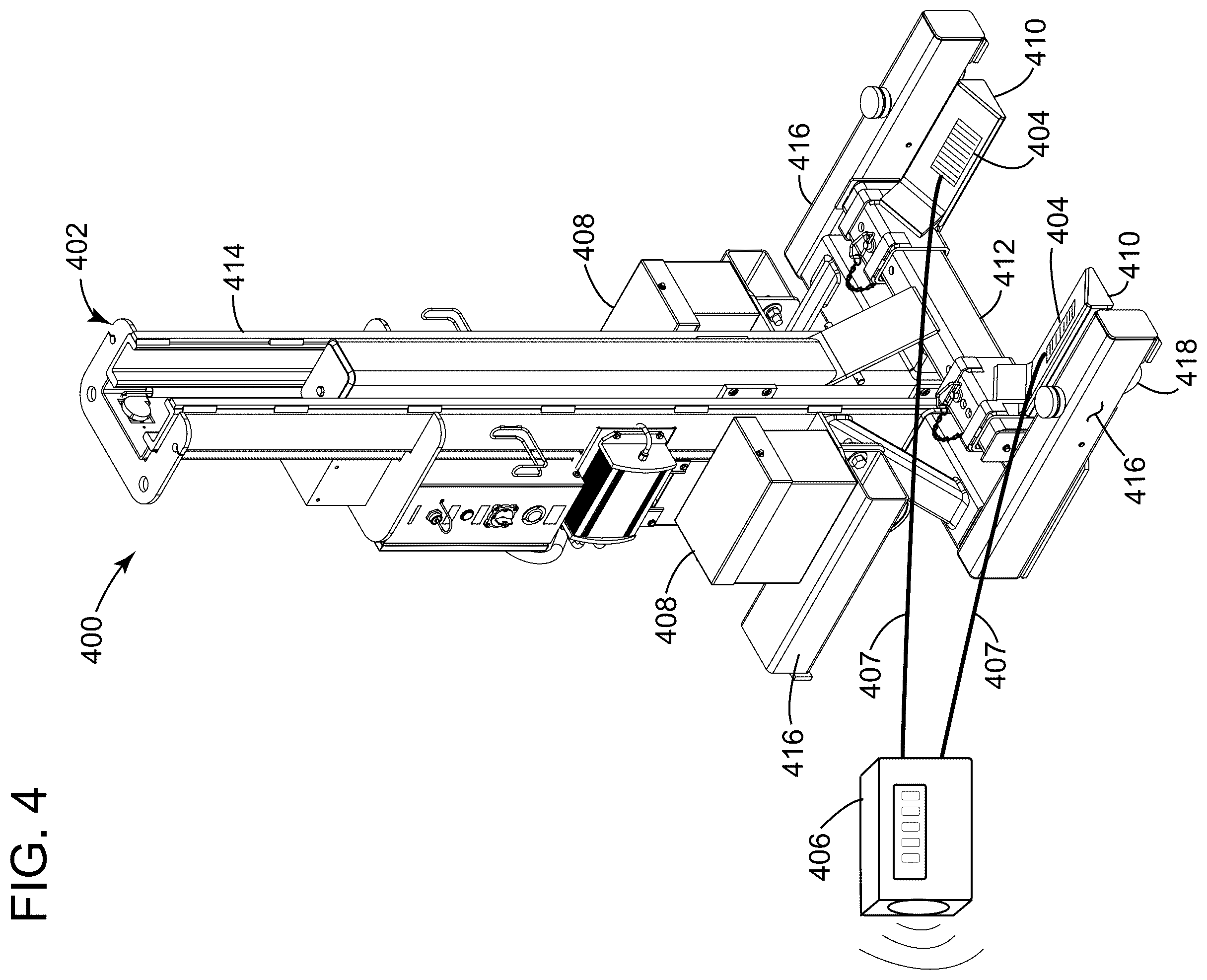 Patent US12129156 Figure 4 – Apparatus and method of voltage detection of vehicles on a vehicle lift system