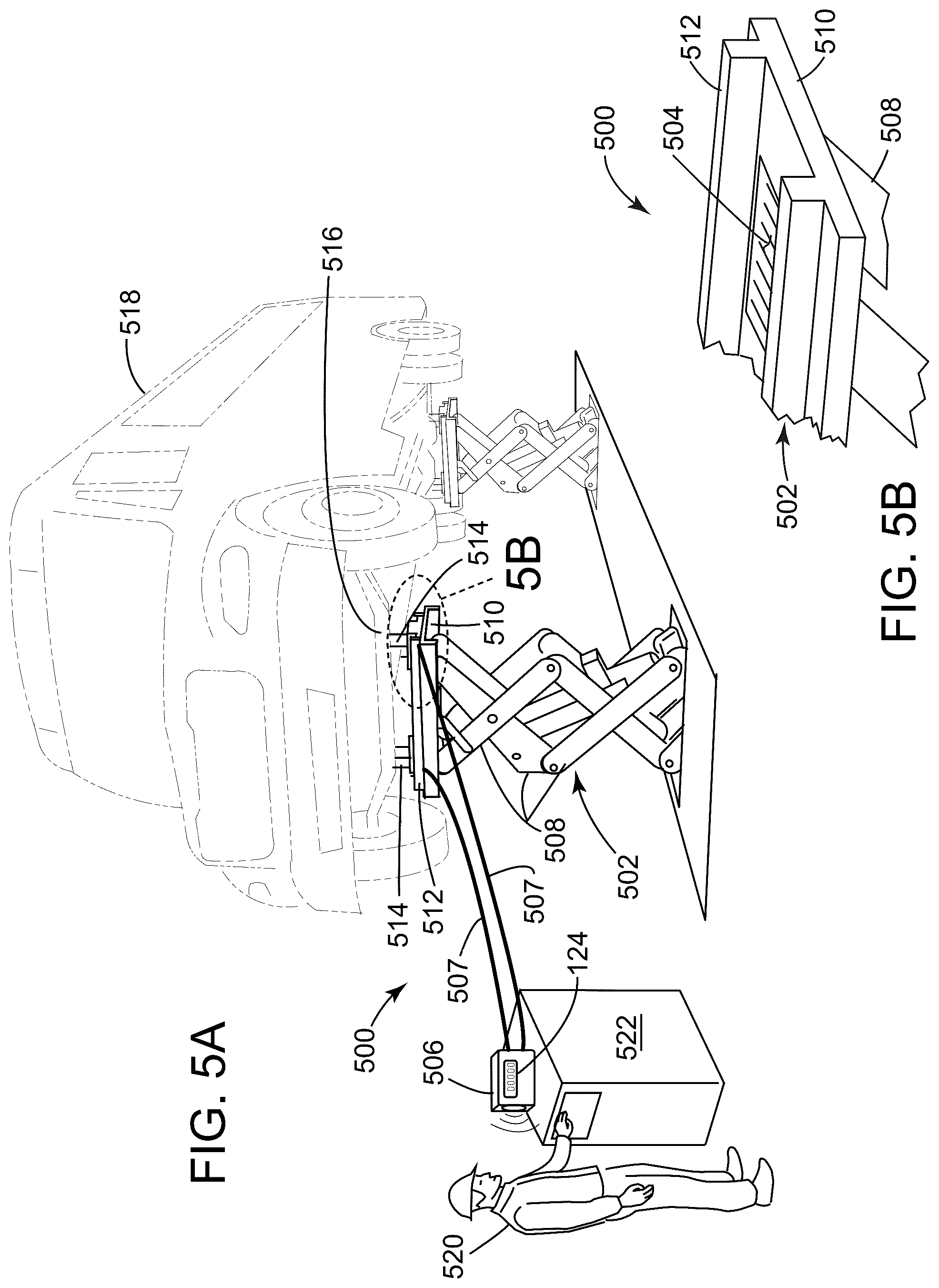 Patent US12129156 Figure 5 – Apparatus and method of voltage detection of vehicles on a vehicle lift system