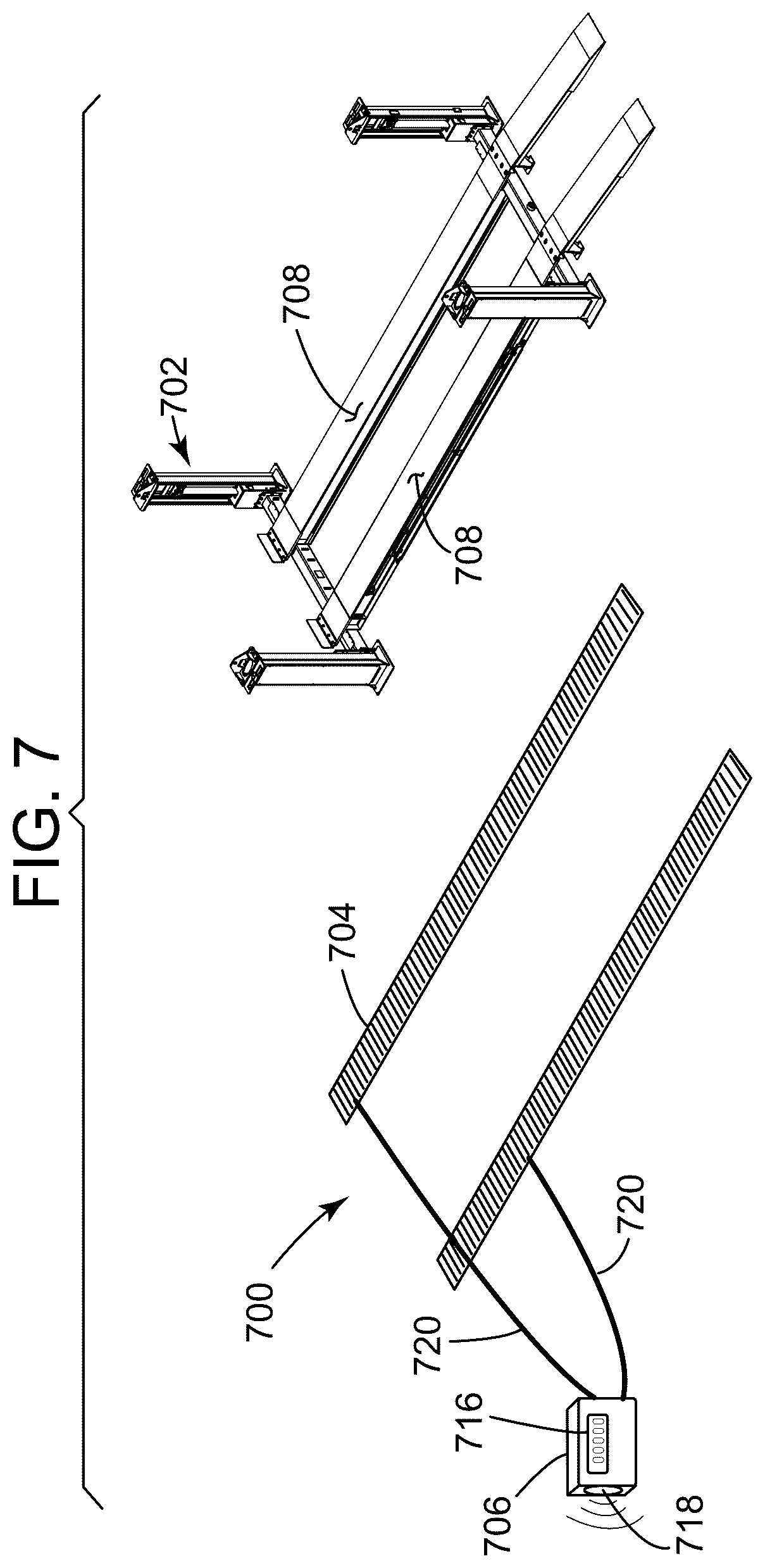 Patent US12129156 Figure 7 – Apparatus and method of voltage detection of vehicles on a vehicle lift system