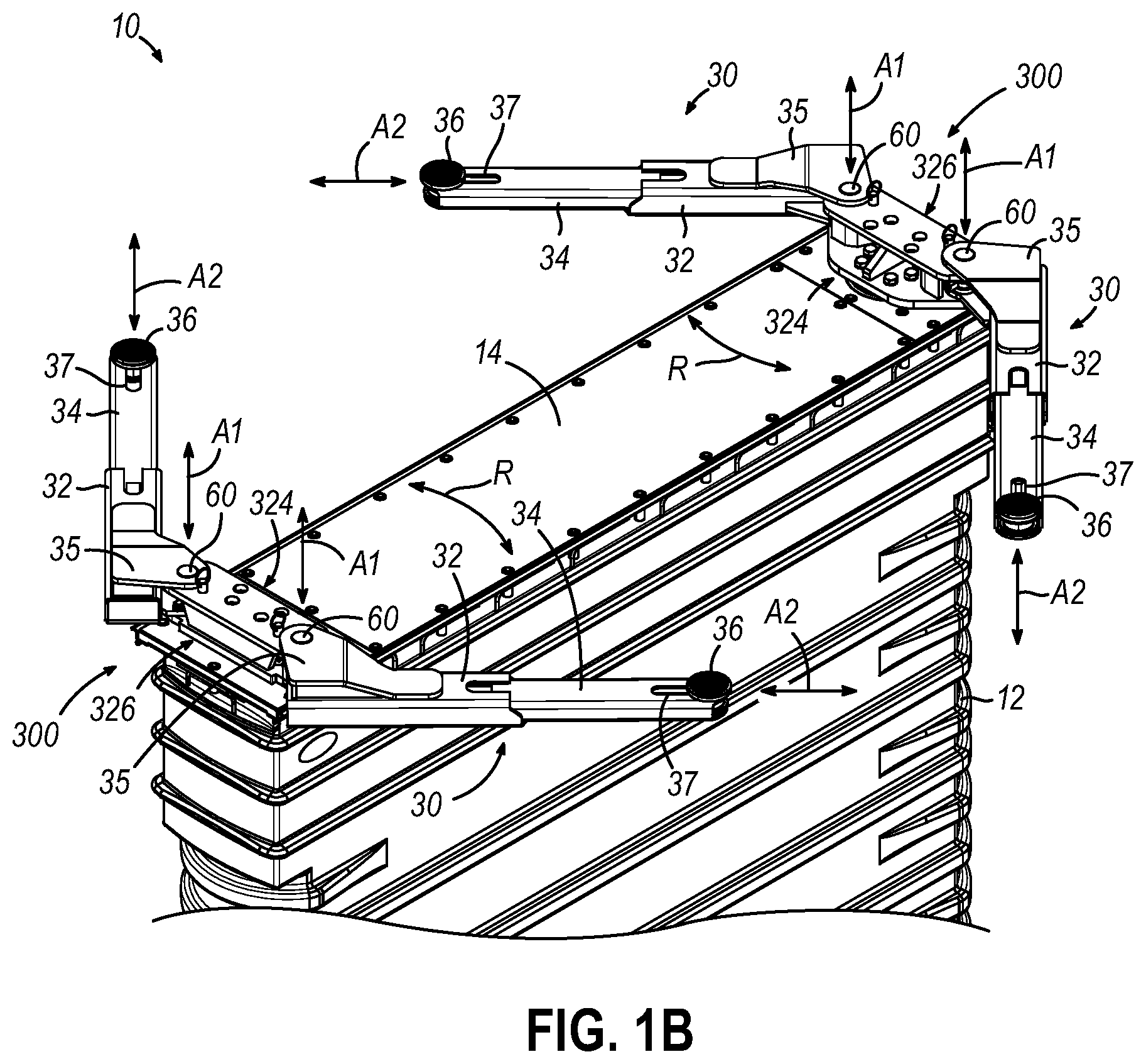 Patent US12129158 Figure 2 – Lift superstructure arm pin
