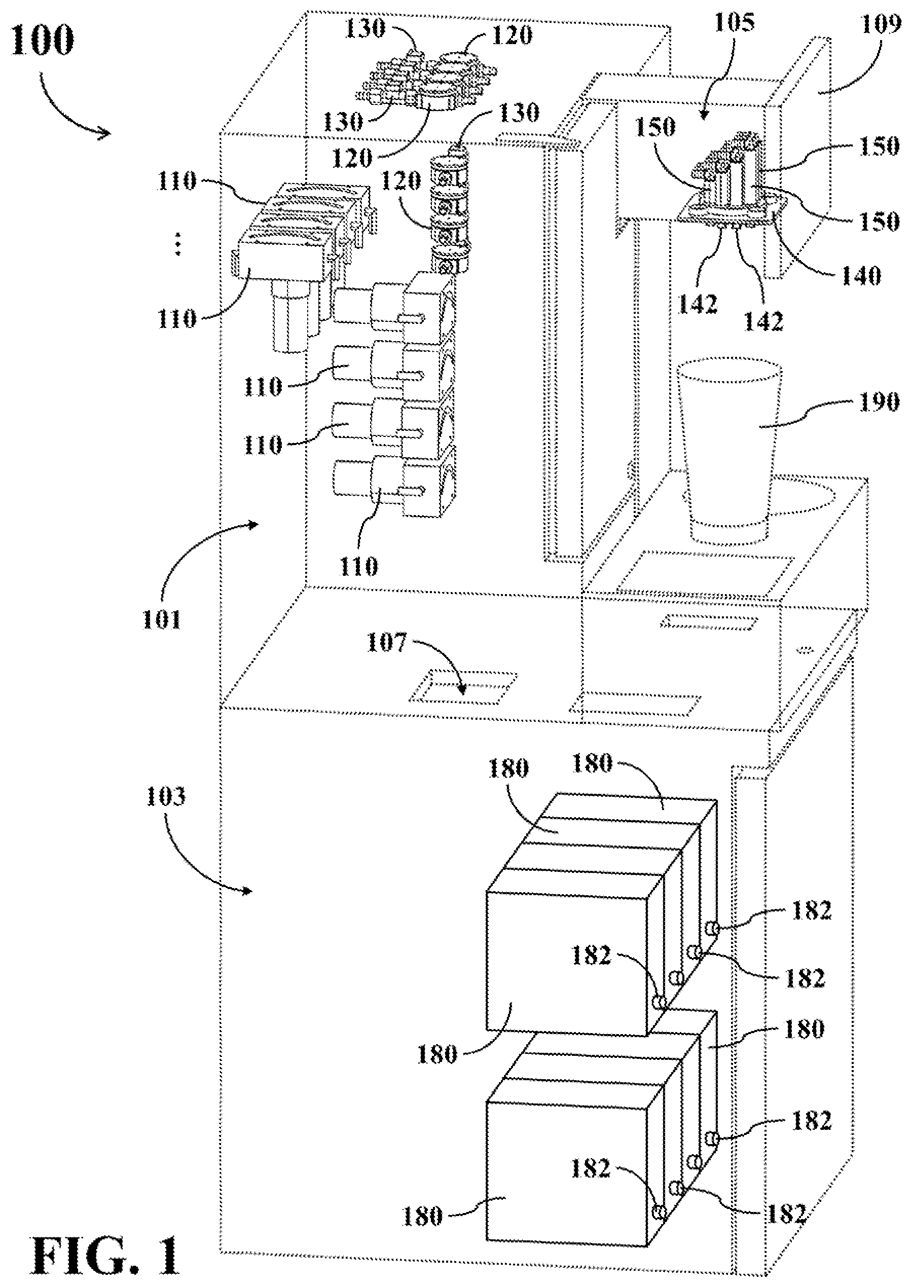 Patent US12129161 Figure 1 – Fluid material dispensing apparatus capable of maintaining fluid material within material transmission path at low temperature