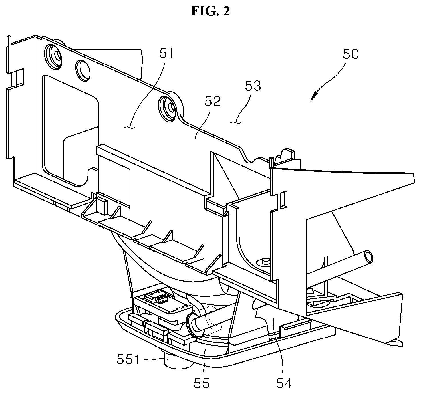 Patent US12129162 Figure 2 – Refrigerator having dispenser